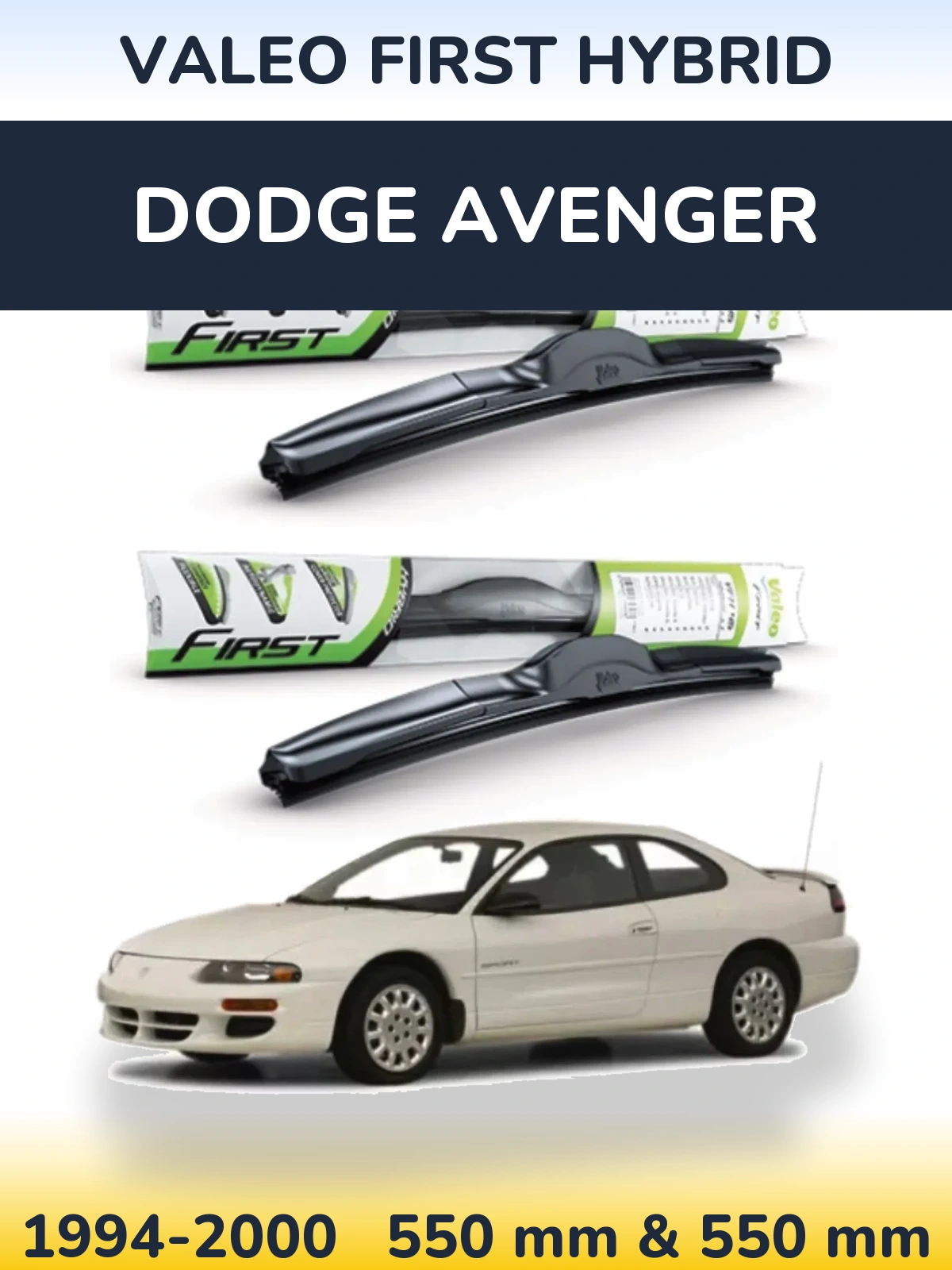 Комплект передних дворников Valeo First Hybrid 550 & 550 мм для Dodge Avenger 1994-2000