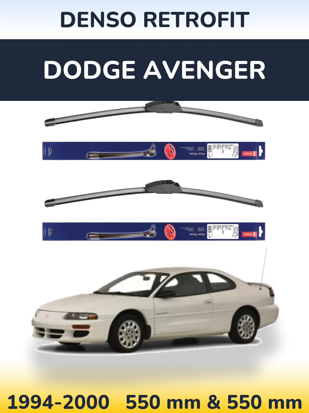 Комплект передних дворников Denso Retrofit 550 & 550 мм для Dodge Avenger 1994-2000
