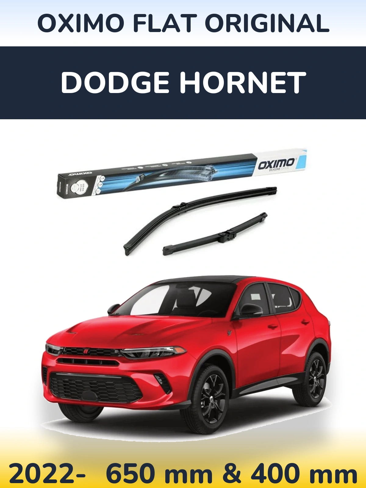 Комплект передних дворников Oximo Flat Original 650 & 375 мм для Dodge Hornet 2022-2026