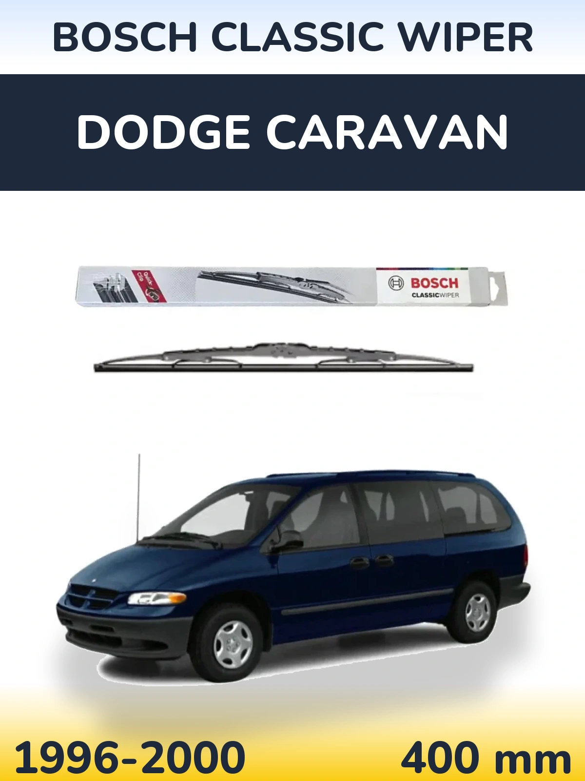 Rear wiper blade BOSCH Classic Wiper 400 mm for Dodge Caravan 1996-2000