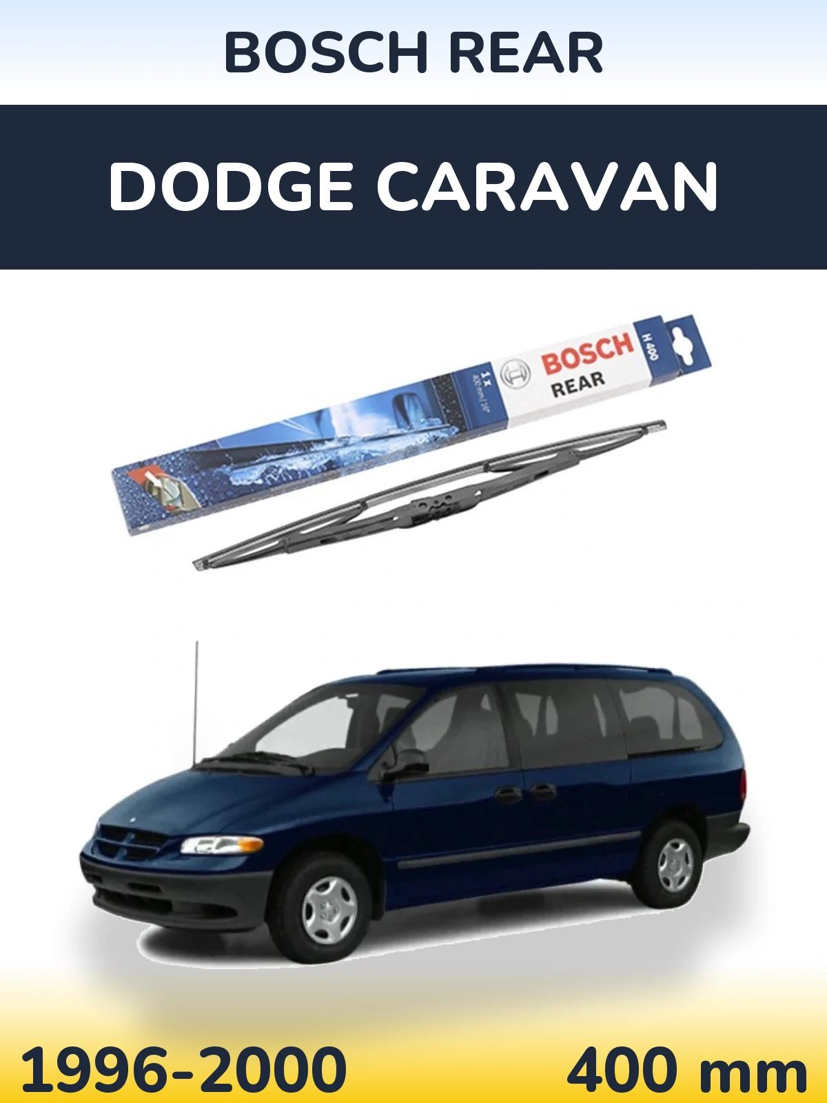 Rear wiper blade BOSCH Rear 400 mm for Dodge Caravan 1996-2000