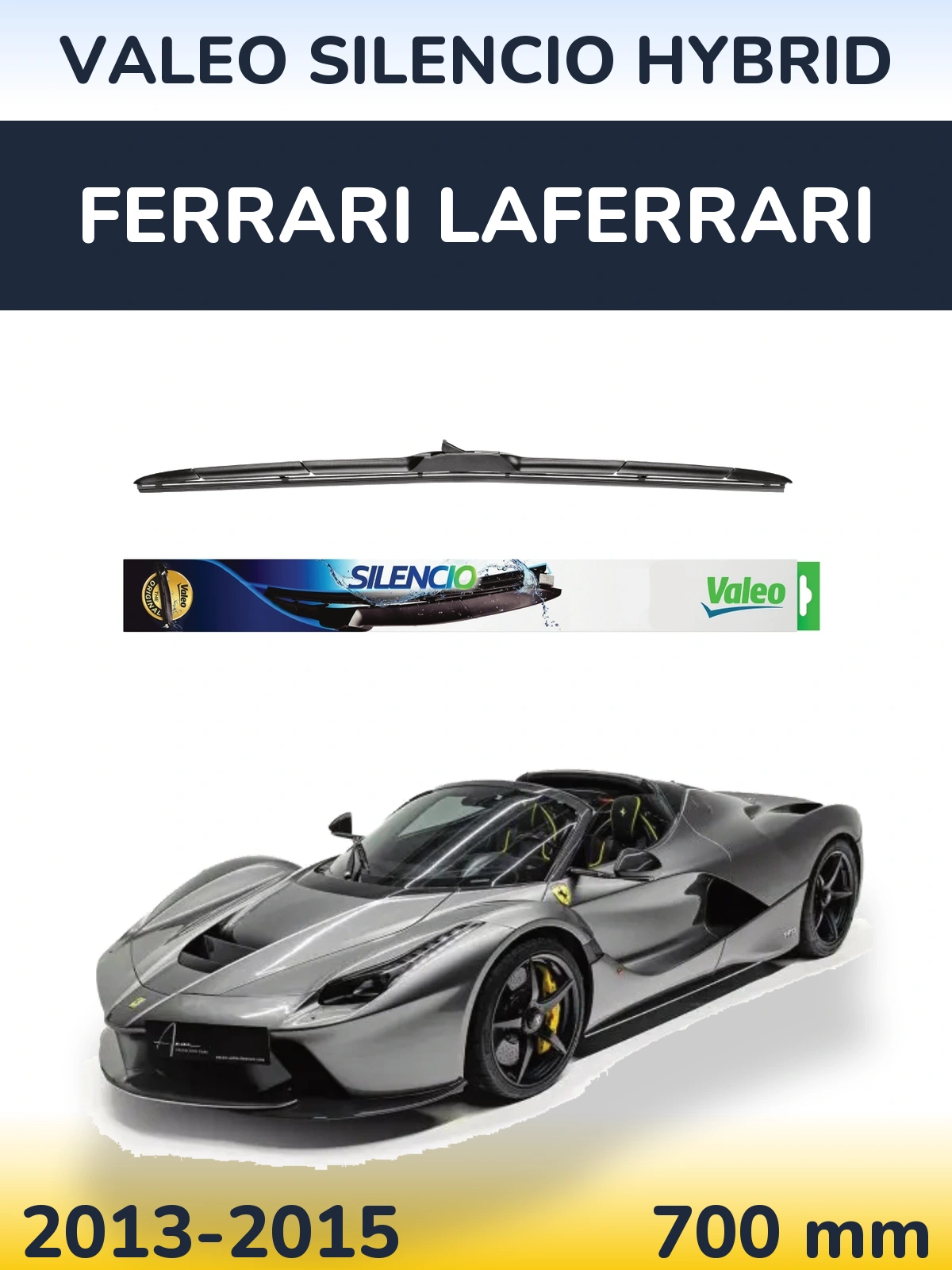 Front wiper blade Valeo Silencio Hybrid 700 mm for Ferrari LaFerrari 2013-2015