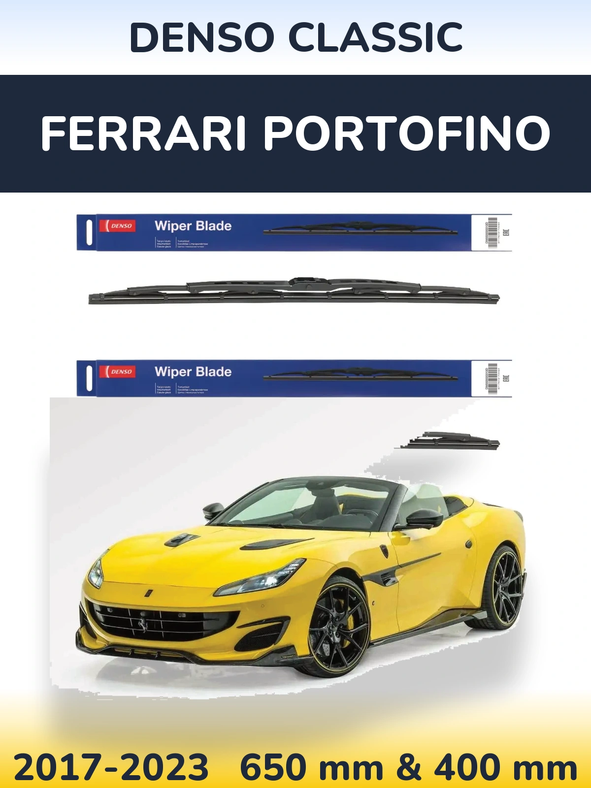 Комплект передніх щіток Denso Classic 650 & 400 мм для Ferrari Portofino 2017-2023