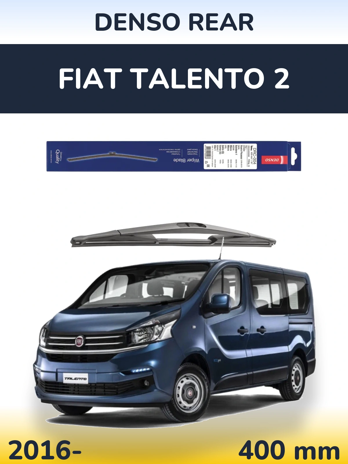 Rear wiper blade Denso Rear 400 mm for Fiat Talento 2 2016-2026