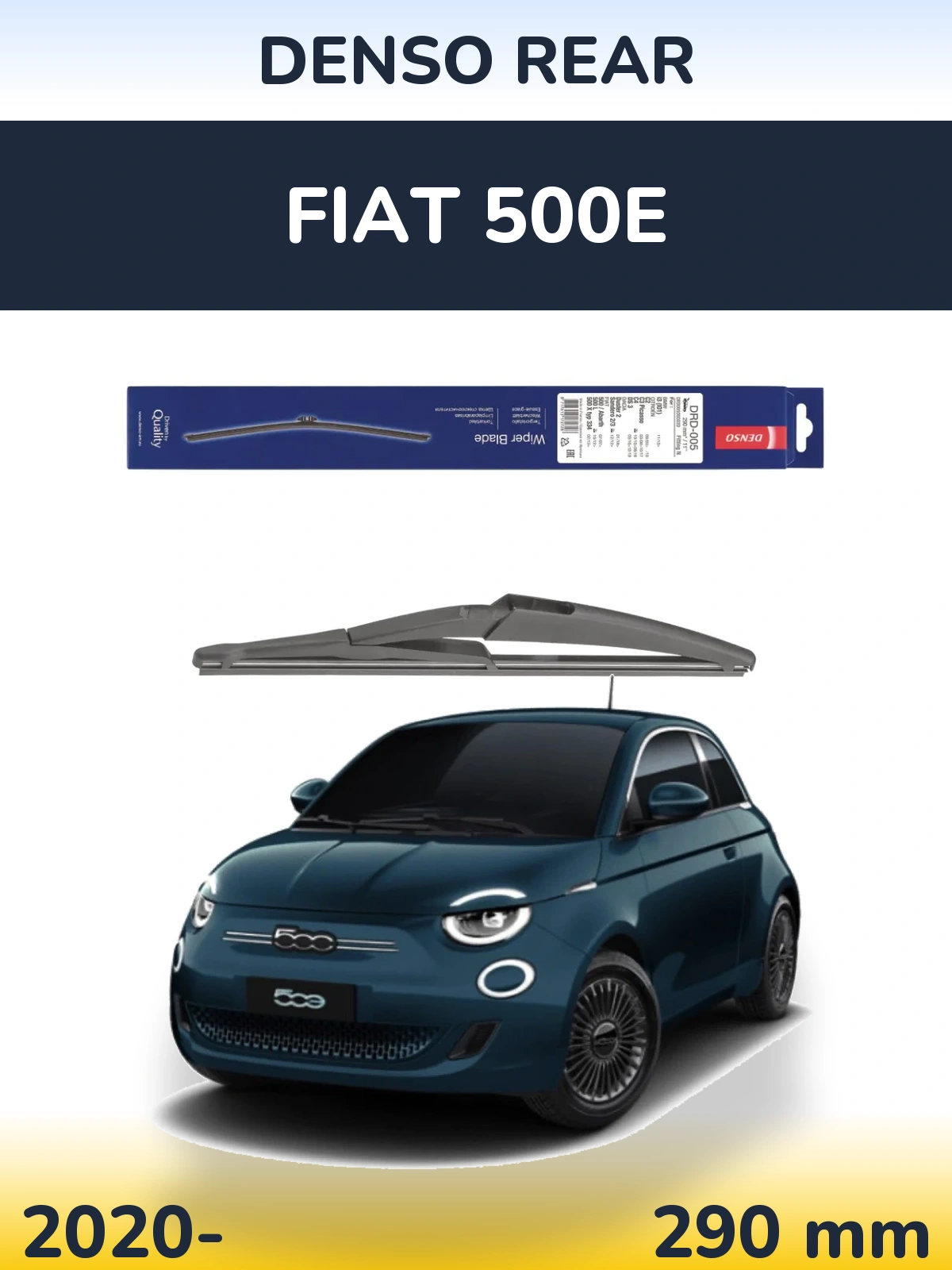 Rear wiper blade Denso Rear 290 mm for Fiat 500e 2020-2026