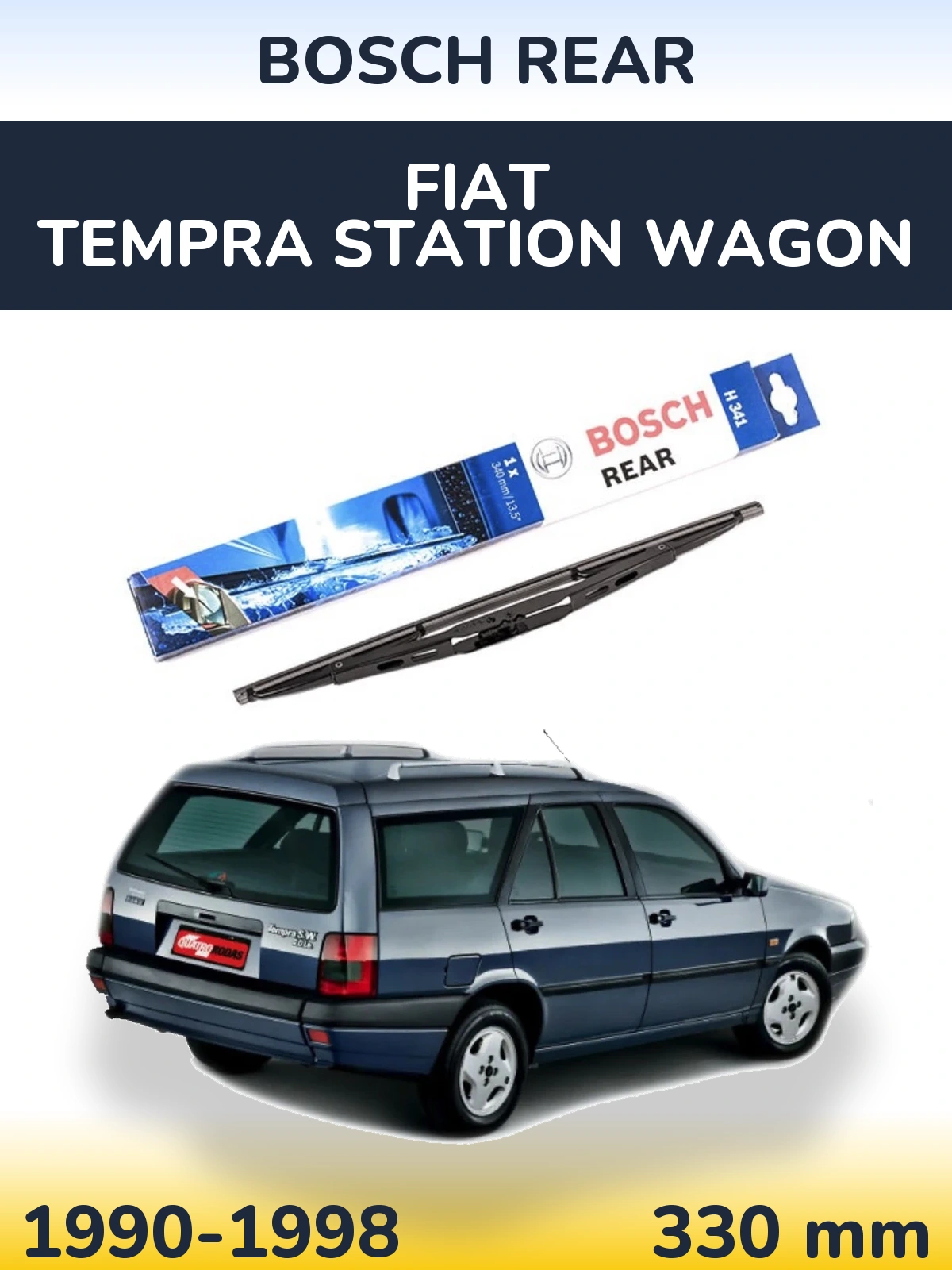 Rear wiper blade BOSCH Rear 340 mm for Fiat Tempra Station Wagon 1990-1998