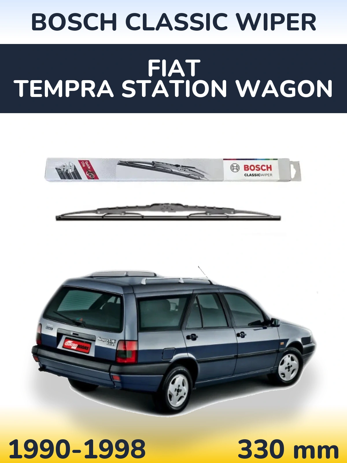 Rear wiper blade BOSCH Classic Wiper 340 mm for Fiat Tempra Station Wagon 1990-1998