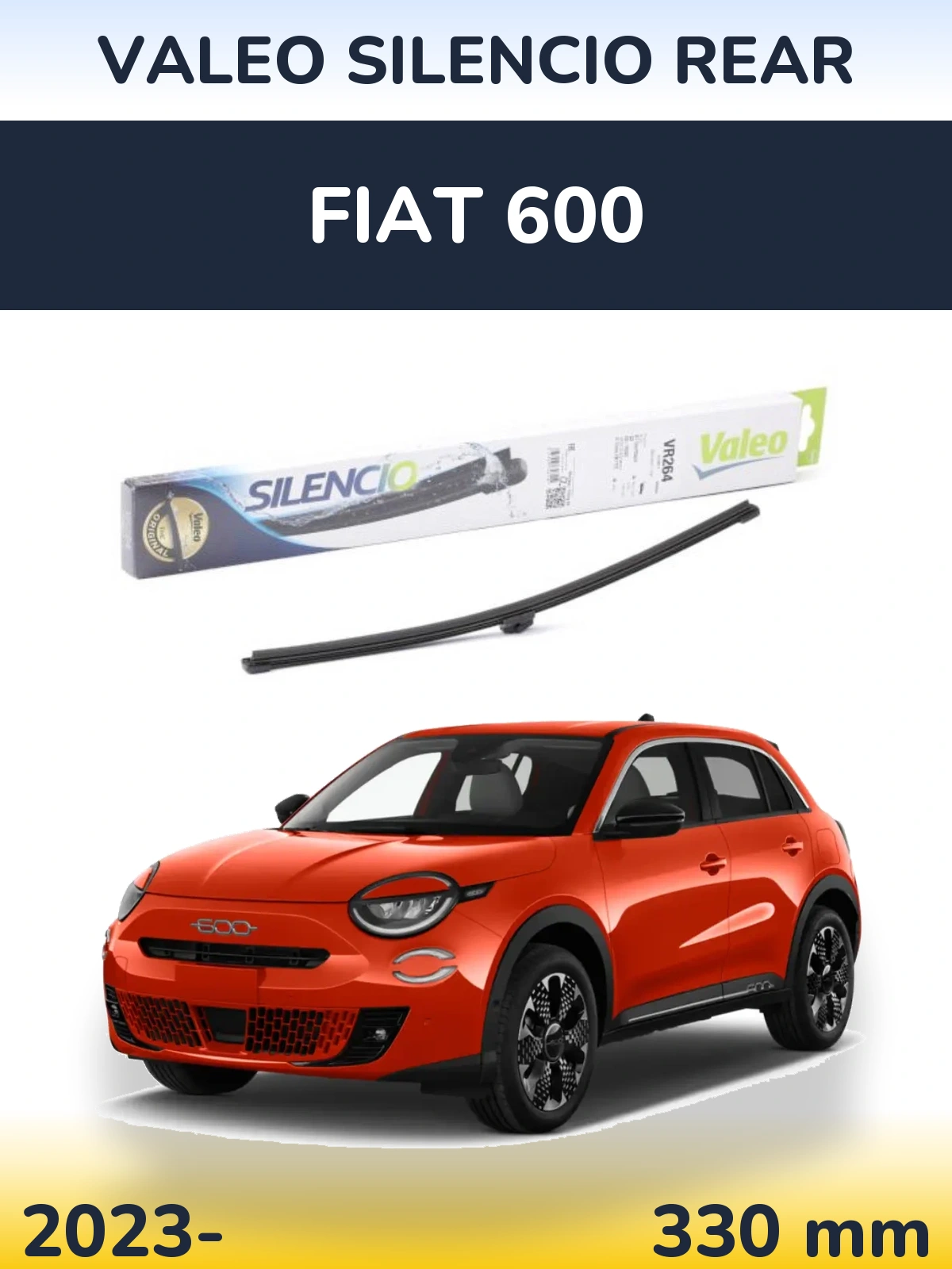 Rear wiper blade Valeo Silencio Rear 320 mm for Fiat 600 2023-2026