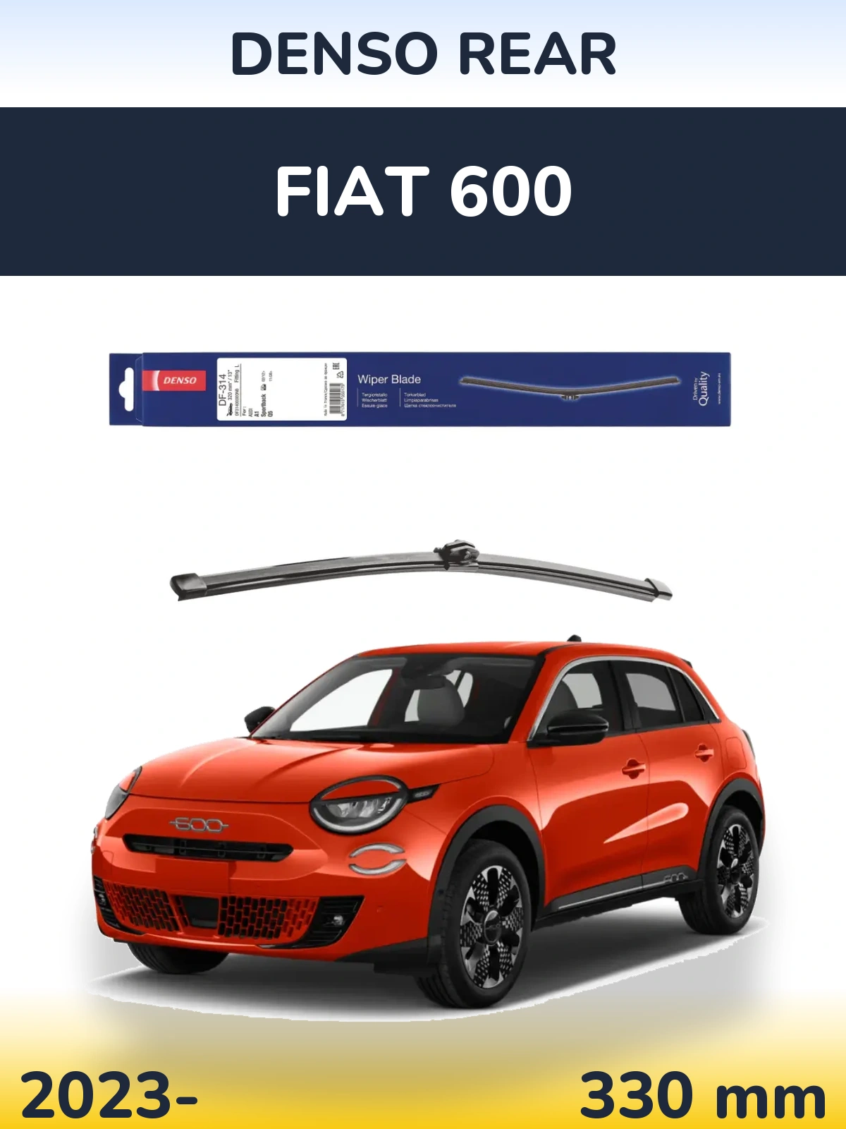 Rear wiper blade Denso Rear 320 mm for Fiat 600 2023-2026