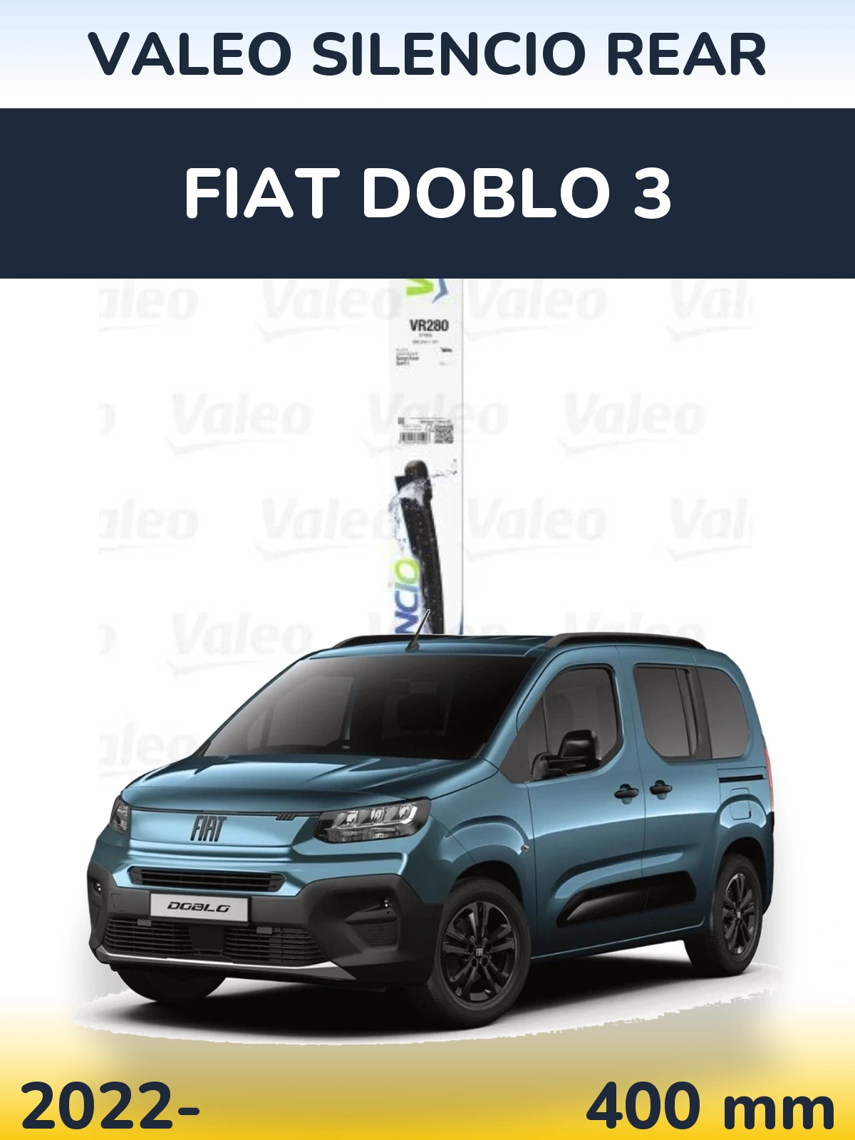 Задня щітка Valeo Silencio Rear 380 мм для Fiat Doblo 3 2022-2026