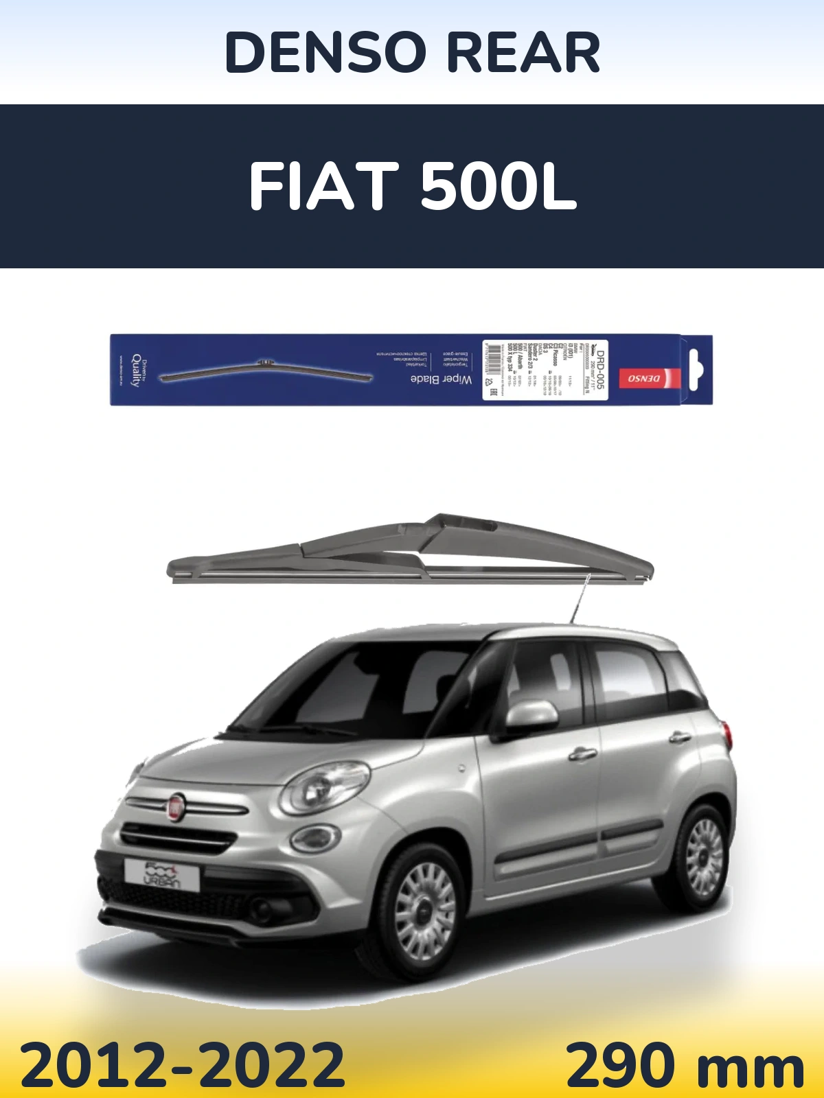Rear wiper blade Denso Rear 290 mm for Fiat 500L 2012-2022