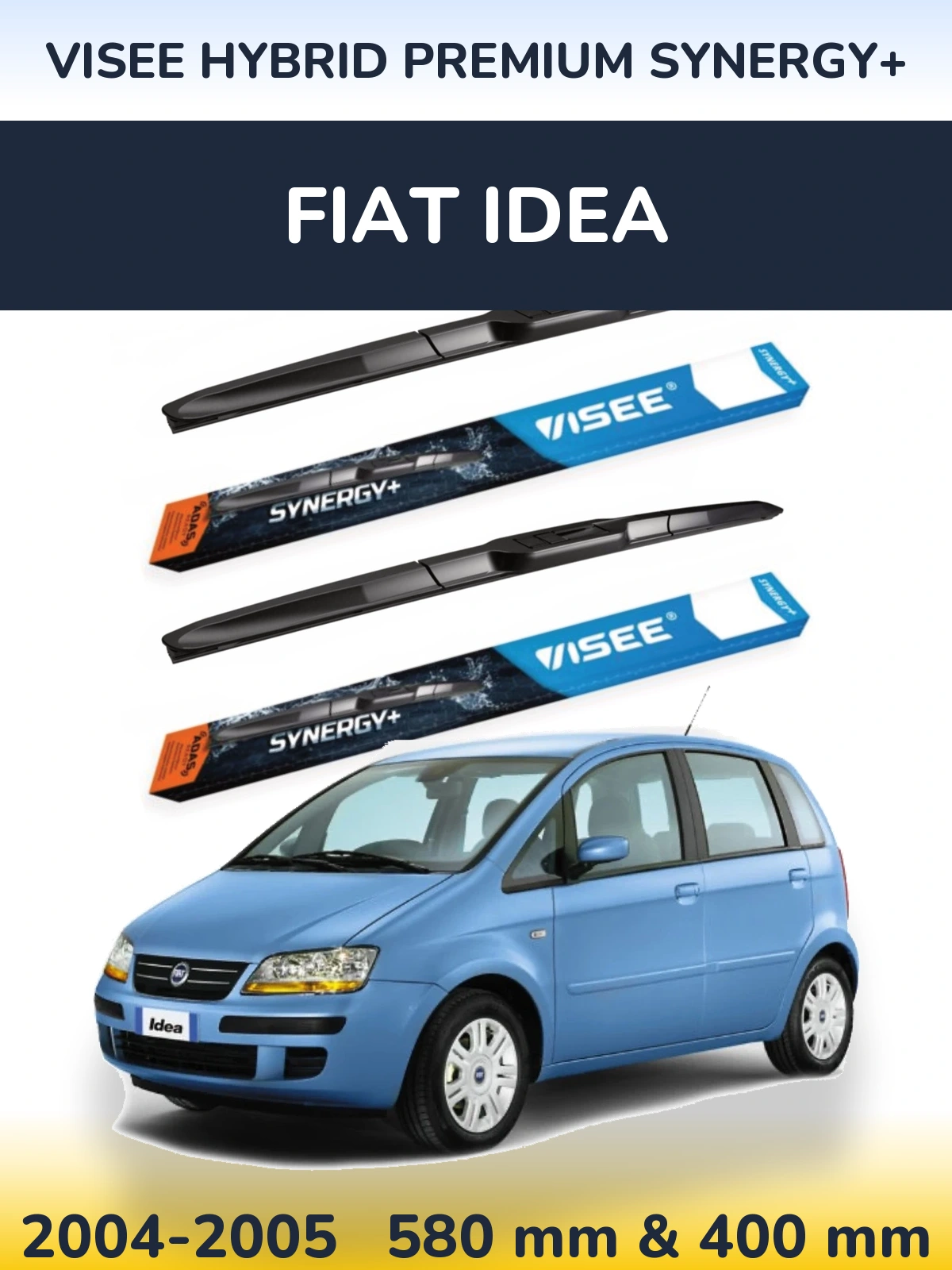 Комплект передних дворников VISEE HYBRID PREMIUM SYNERGY+ 580 & 400 мм для Fiat Idea 2004-2005