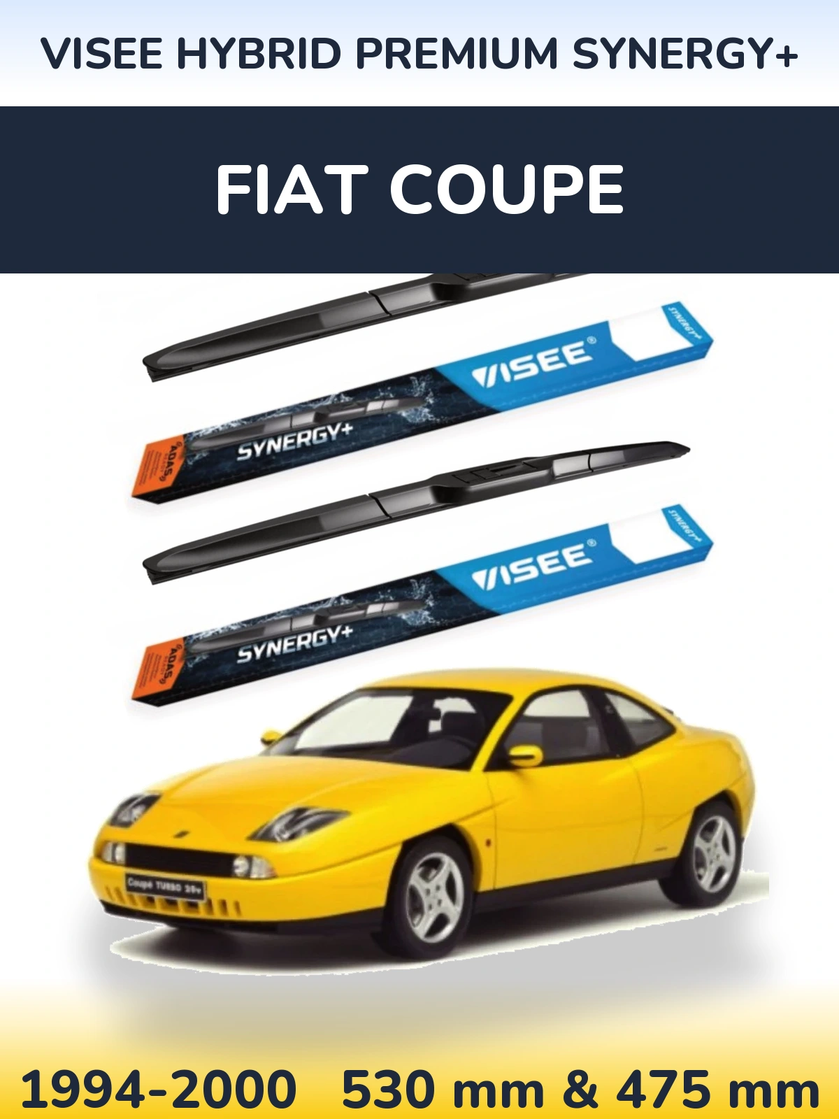 Комплект передних дворников VISEE HYBRID PREMIUM SYNERGY+ 530 & 475 мм для Fiat Coupe 1994-2000