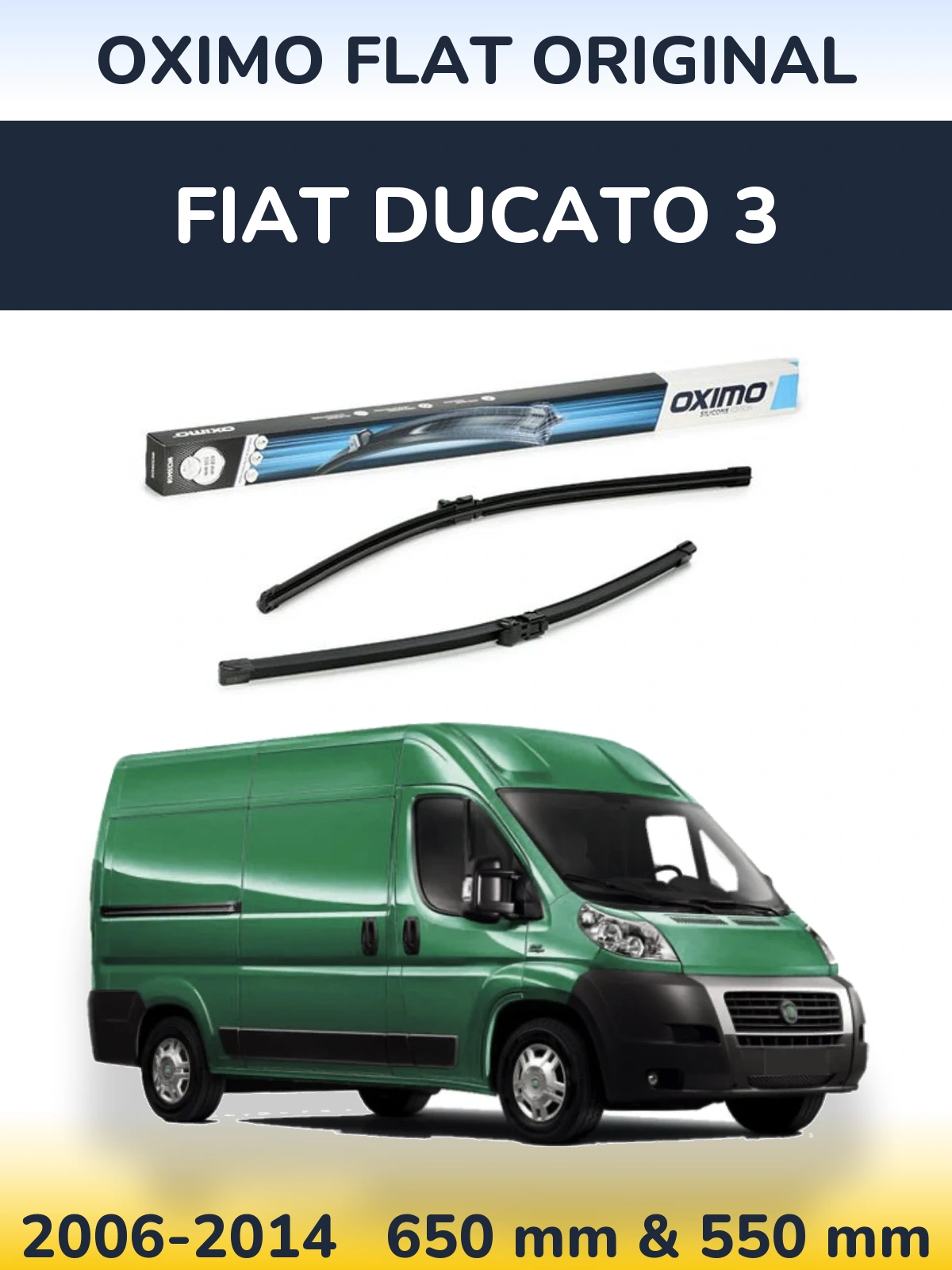Комплект передних дворников Oximo Flat Original 650 & 550 мм для Fiat Ducato 3 2006-2014