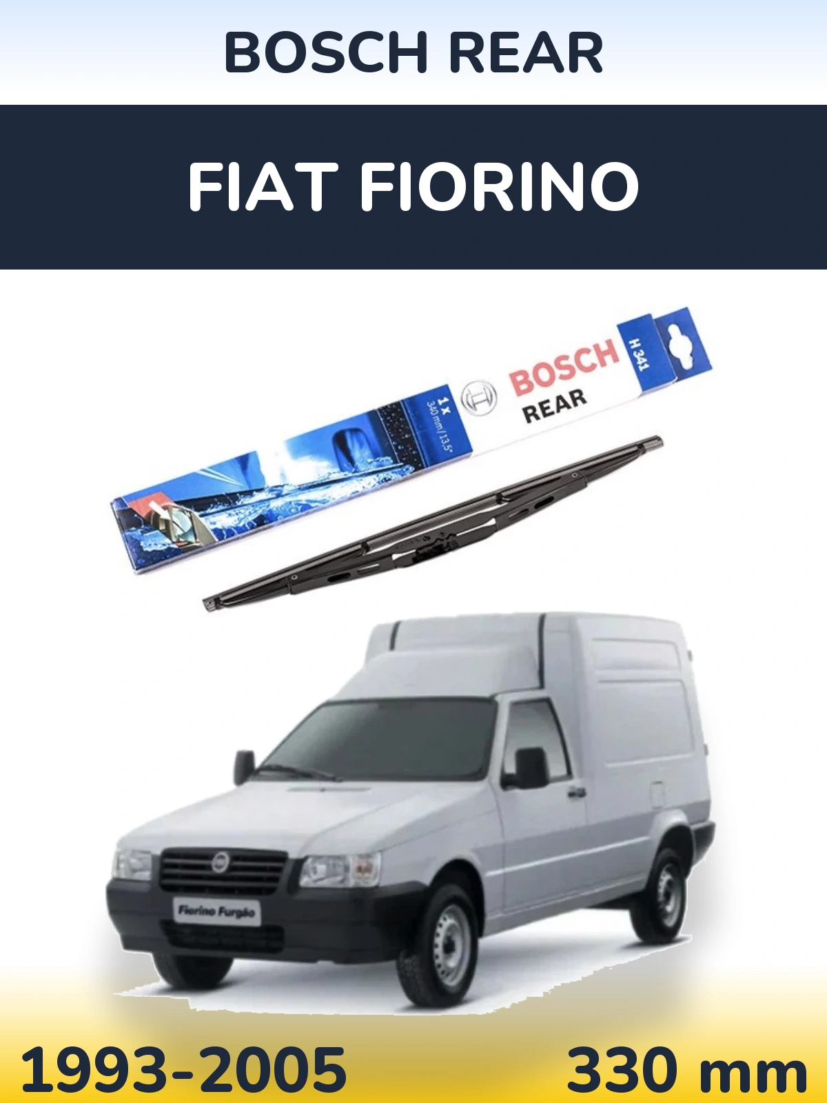 Rear wiper blade BOSCH Rear 340 mm for Fiat Fiorino 1993-2005