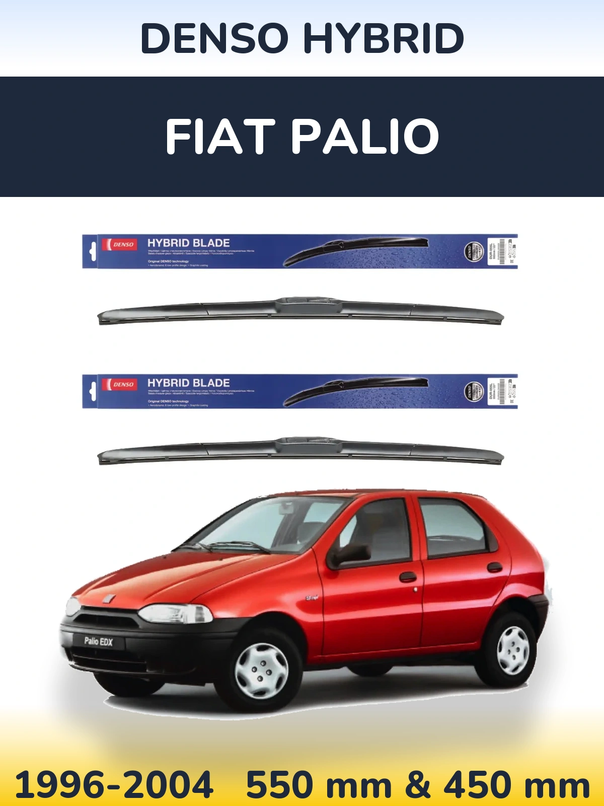 Комплект передних дворников Denso Hybrid 550 & 450 мм для Fiat Palio 1996-2004