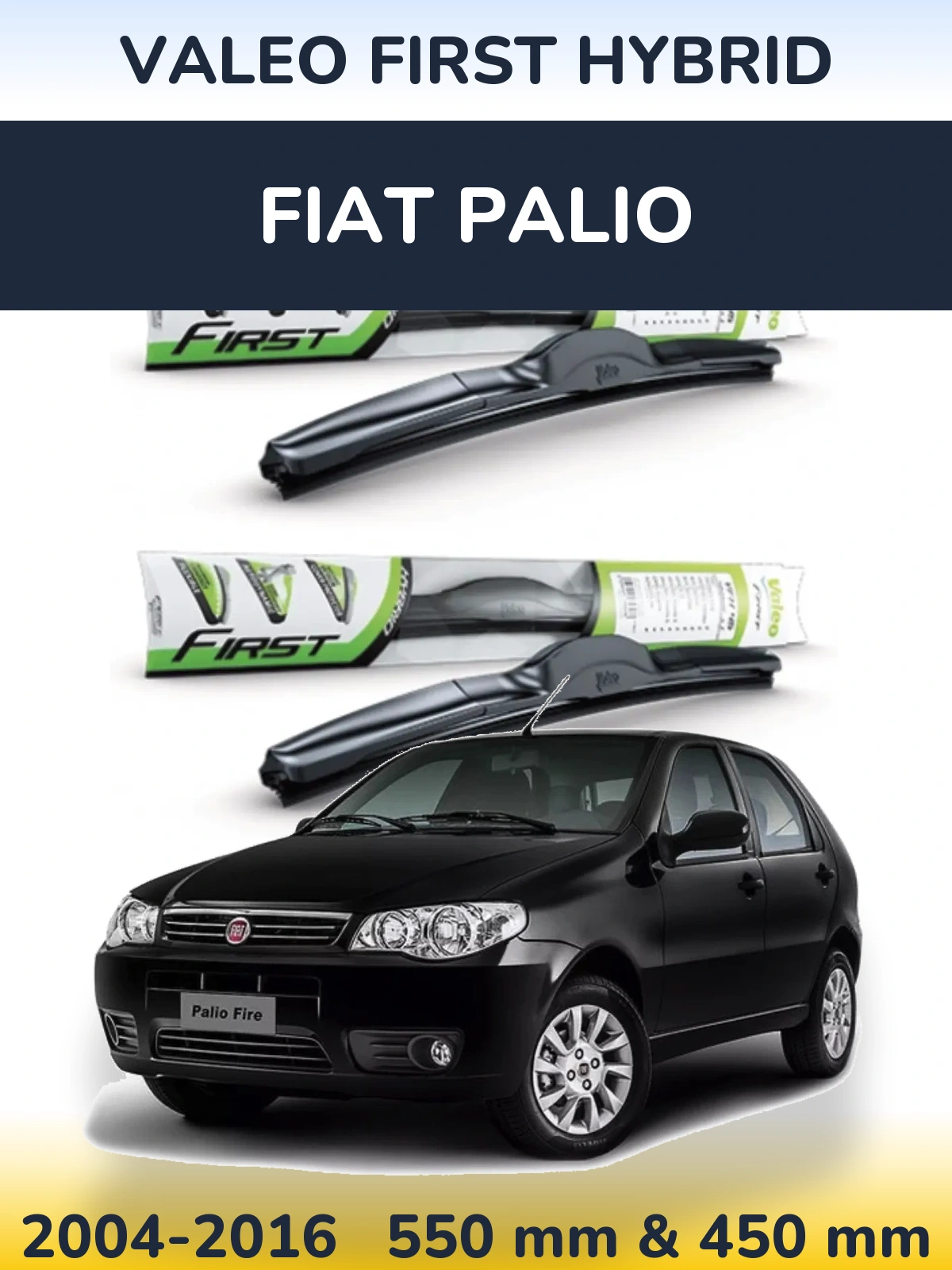 Комплект передних дворников Valeo First Hybrid 550 & 450 мм для Fiat Palio 2004-2016