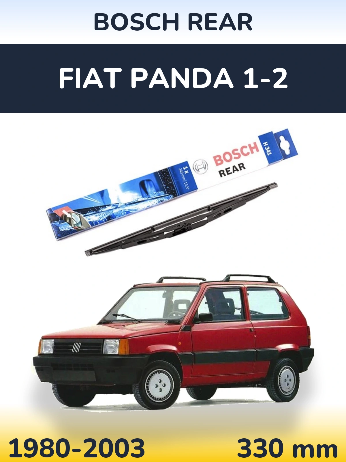 Rear wiper blade BOSCH Rear 340 mm for Fiat Panda 1-2 1980-2003