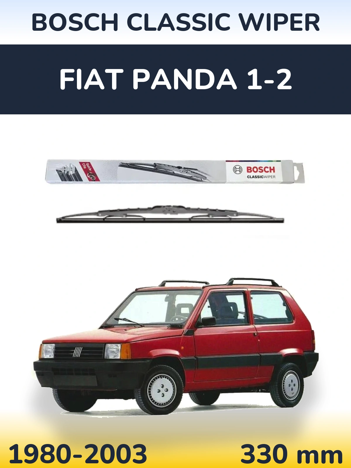 Rear wiper blade BOSCH Classic Wiper 340 mm for Fiat Panda 1-2 1980-2003