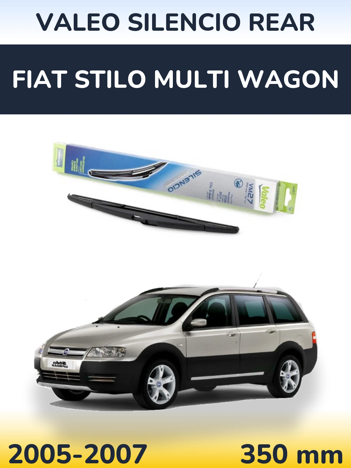 Rear wiper blade Valeo Silencio Rear 350 mm for Fiat Stilo Multi Wagon 2005-2007