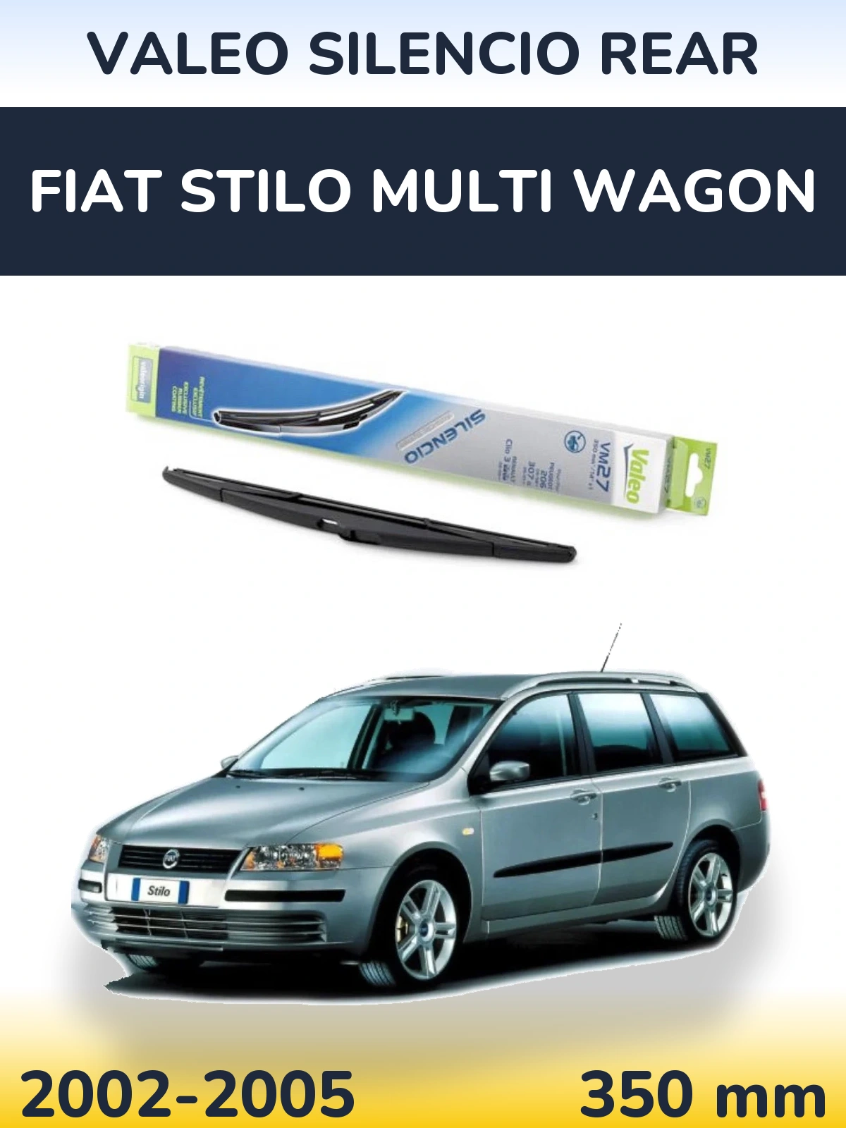 Rear wiper blade Valeo Silencio Rear 350 mm for Fiat Stilo Multi Wagon 2002-2005