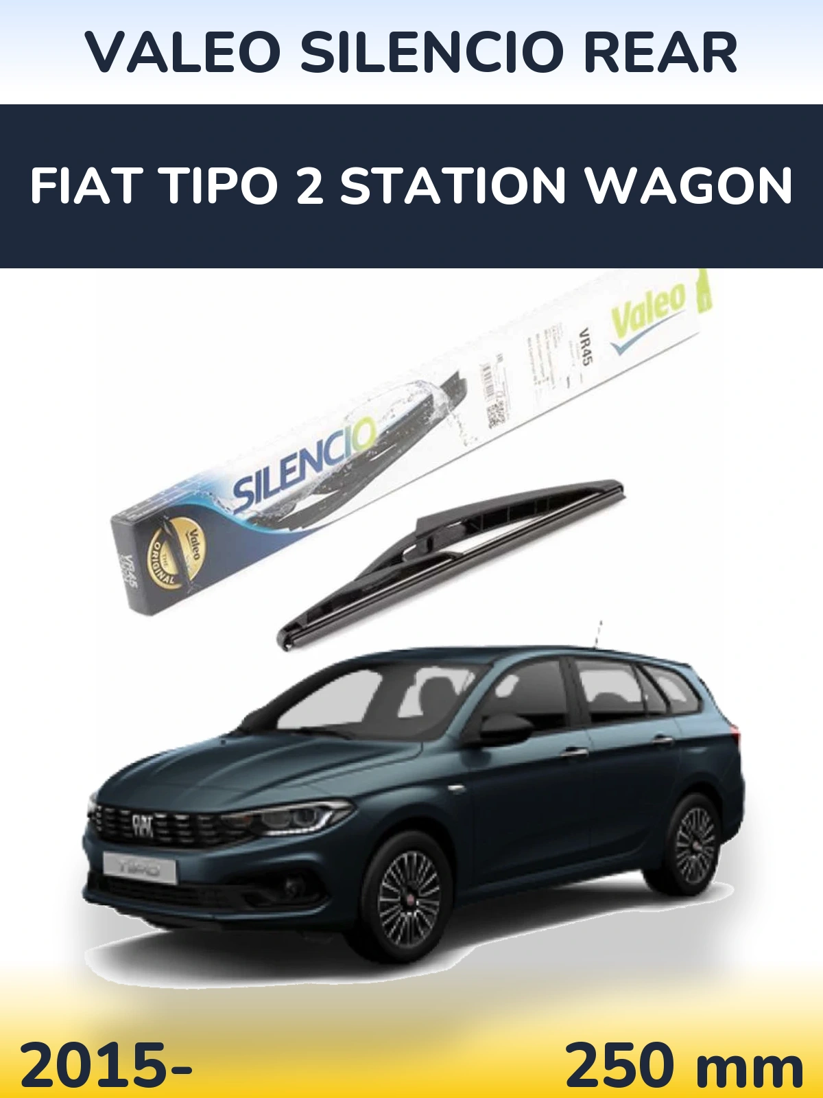 Rear wiper blade Valeo Silencio Rear 240 mm for Fiat Tipo 2 Station Wagon 2015-2026