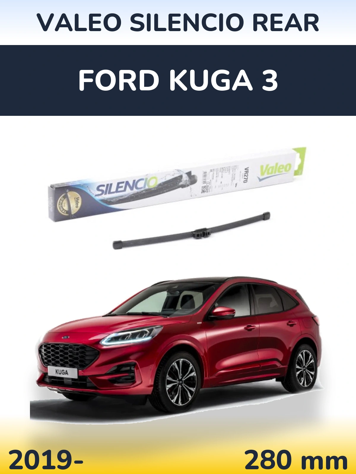 Rear wiper blade Valeo Silencio Rear 280 mm for Ford Kuga 3 2019-2026