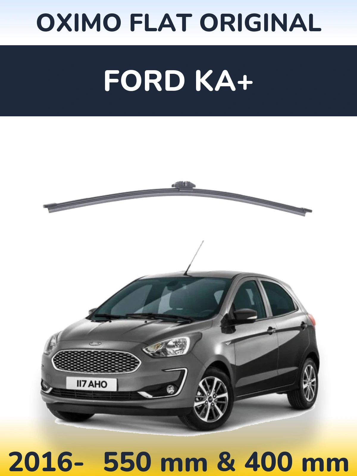 Комплект передніх щіток Oximo Flat Original 550 & 400 мм для Ford Ka+ 2016-2026