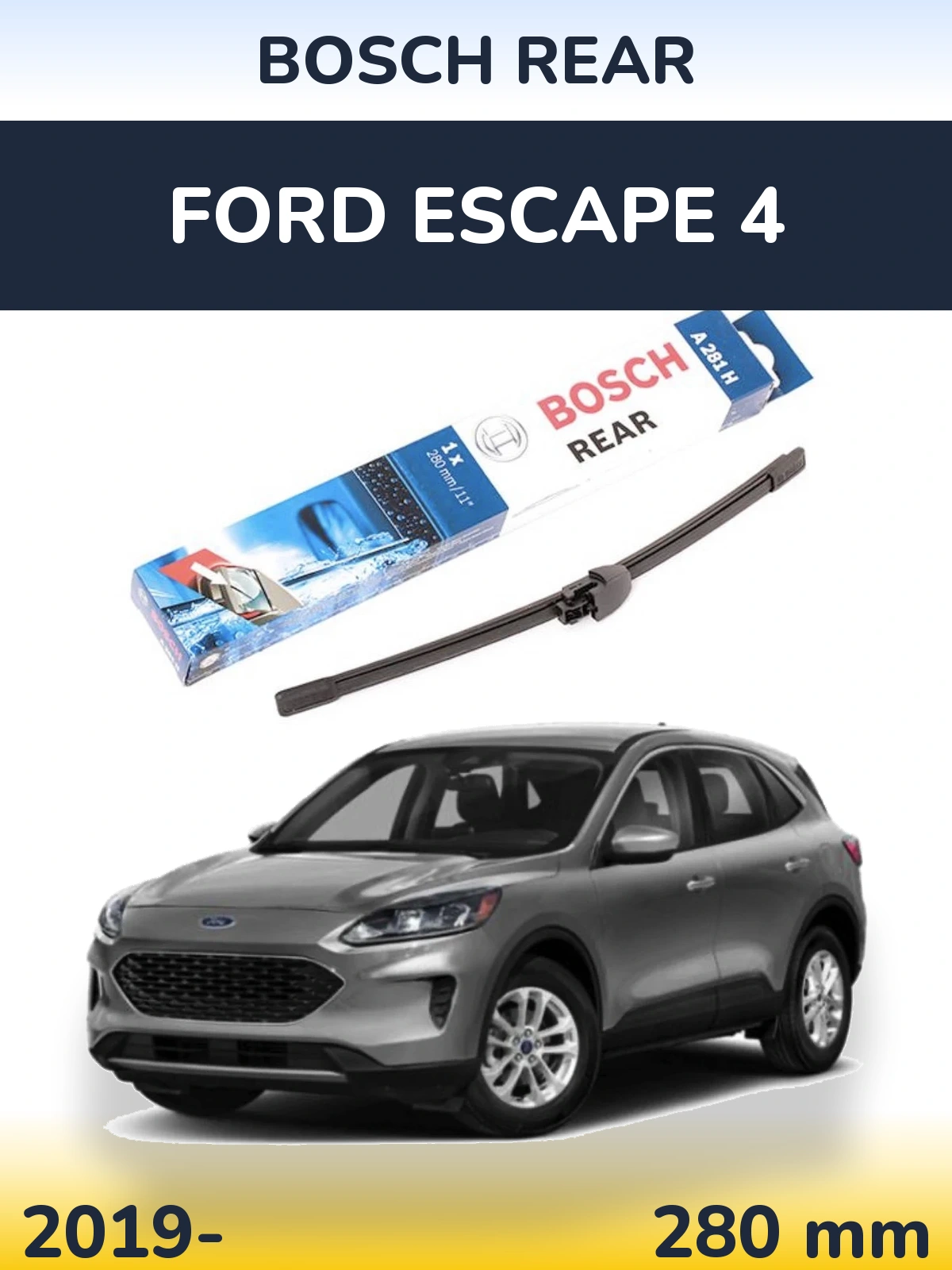 Задний дворник BOSCH Rear 280 мм для Ford Escape 4 2019-2026