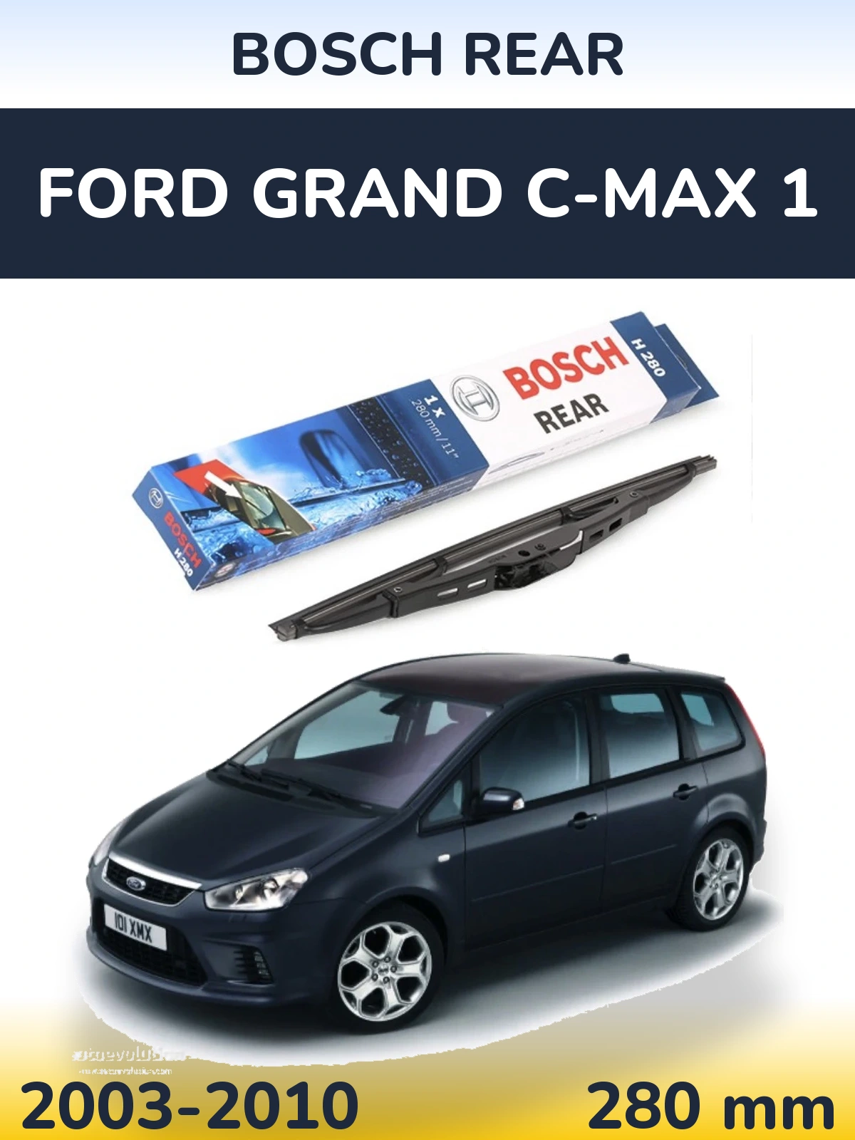 Задний дворник BOSCH Rear 280 мм для Ford Grand C-MAX 1 2003-2010