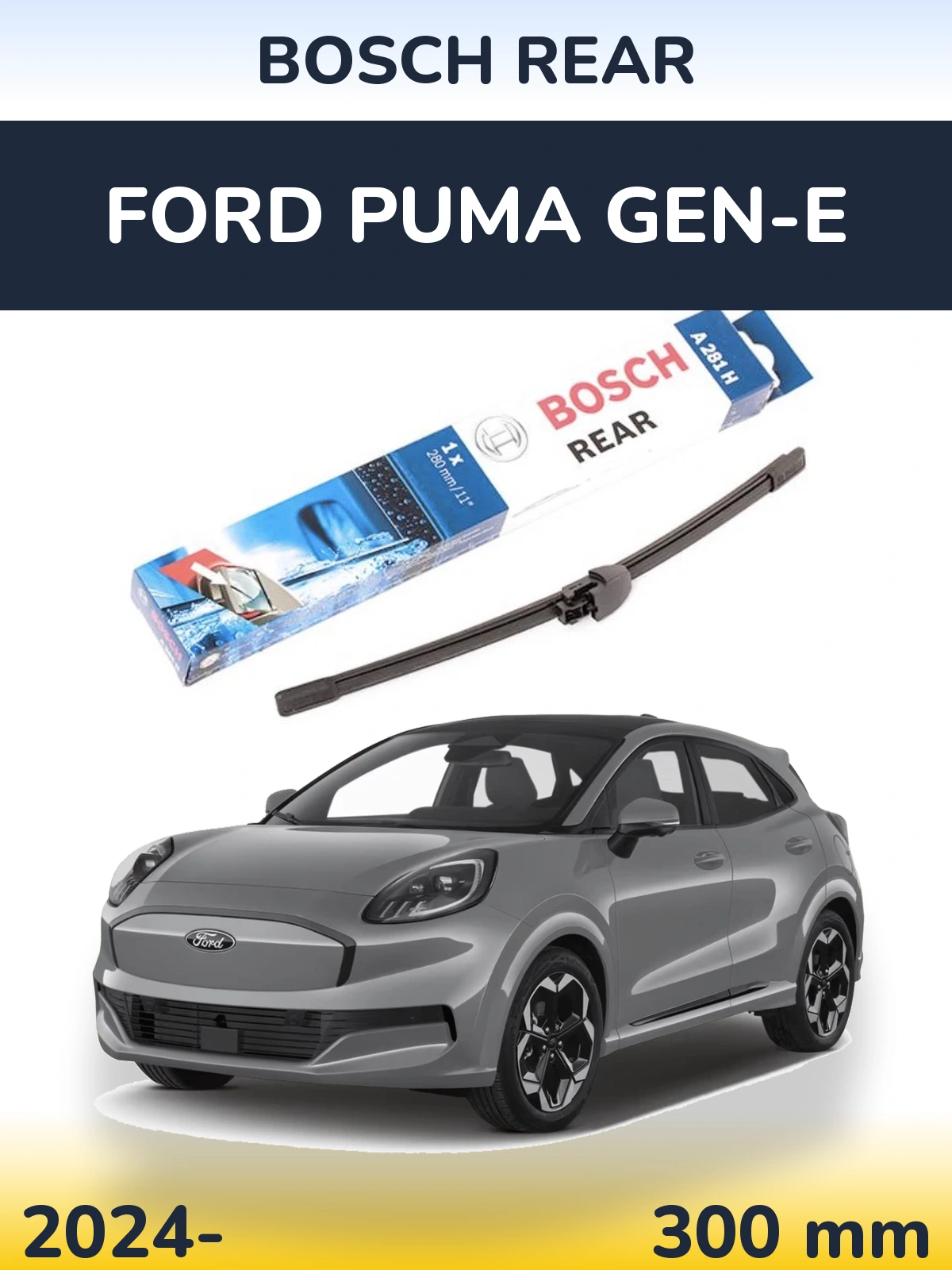 Задний дворник BOSCH Rear 280 мм для Ford Puma Gen-E 2024-2026