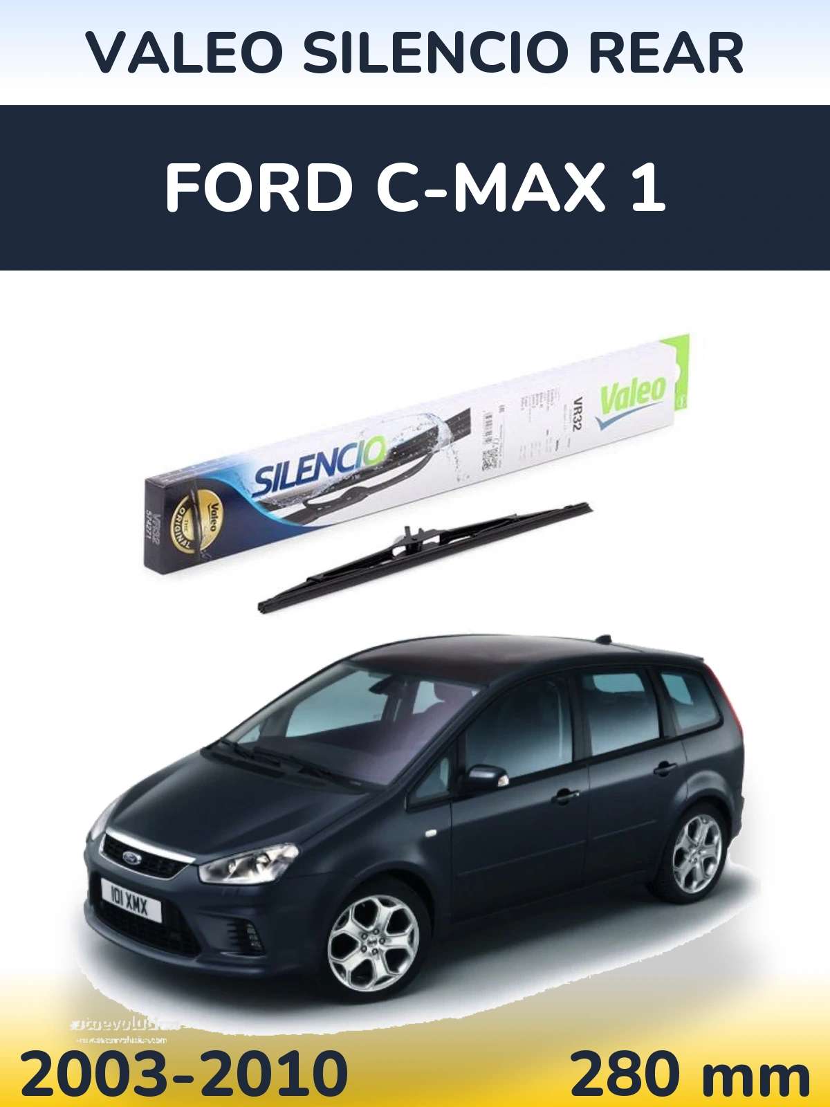 Rear wiper blade Valeo Silencio Rear 280 mm for Ford C-MAX 1 2003-2010