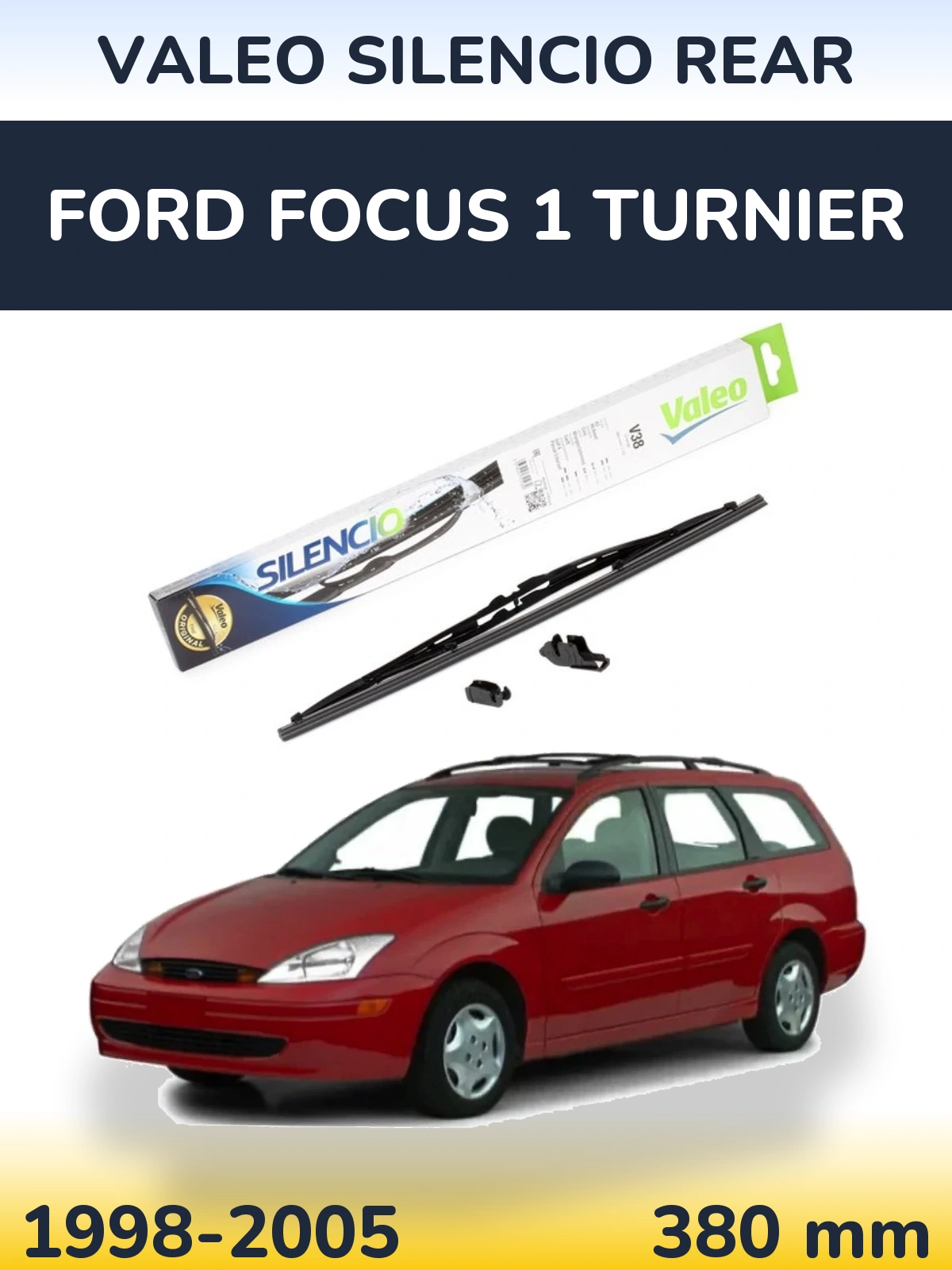 Rear wiper blade Valeo Silencio Rear 380 mm for Ford Focus 1 Turnier 1998-2005