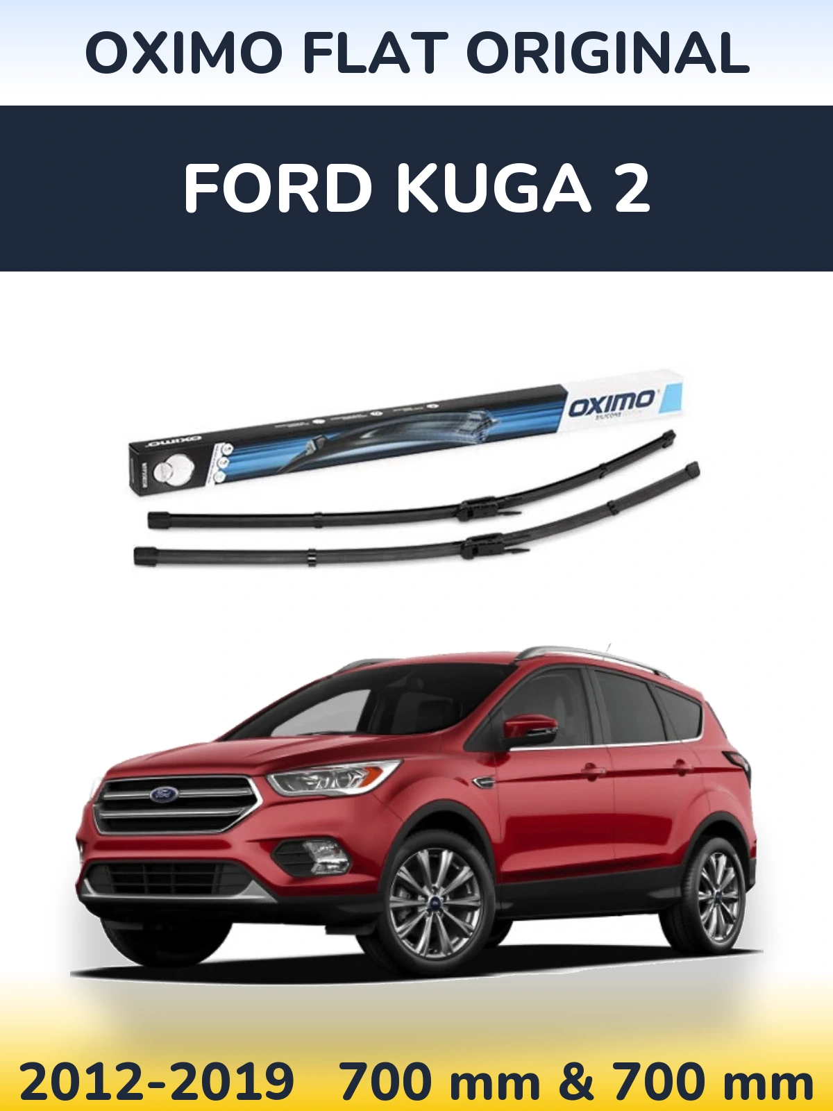 Комплект передних дворников Oximo Flat Original 700 & 700 мм для Ford Kuga 2 2012-2019