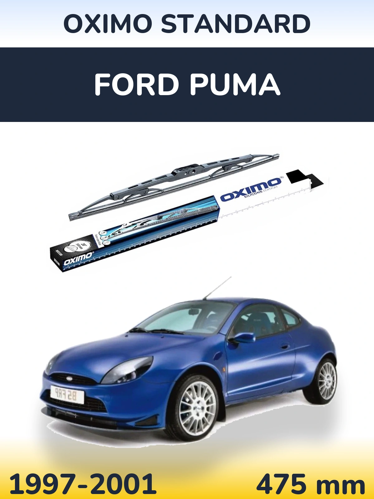Rear wiper blade Oximo Standard 475 mm for Ford Puma 1997-2001