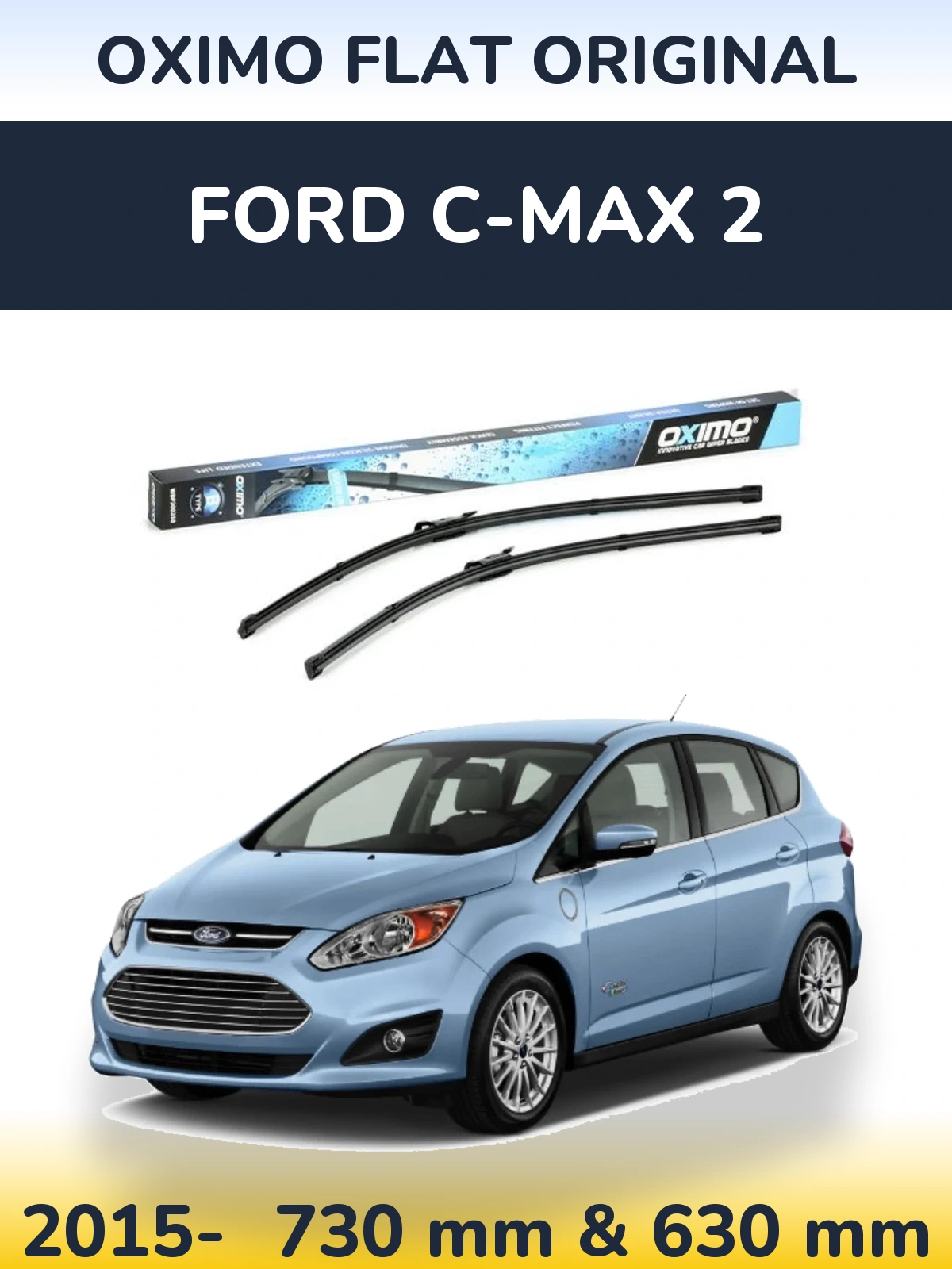 Комплект передних дворников Oximo Flat Original 700 & 650 мм для Ford C-MAX 2 2015-2026
