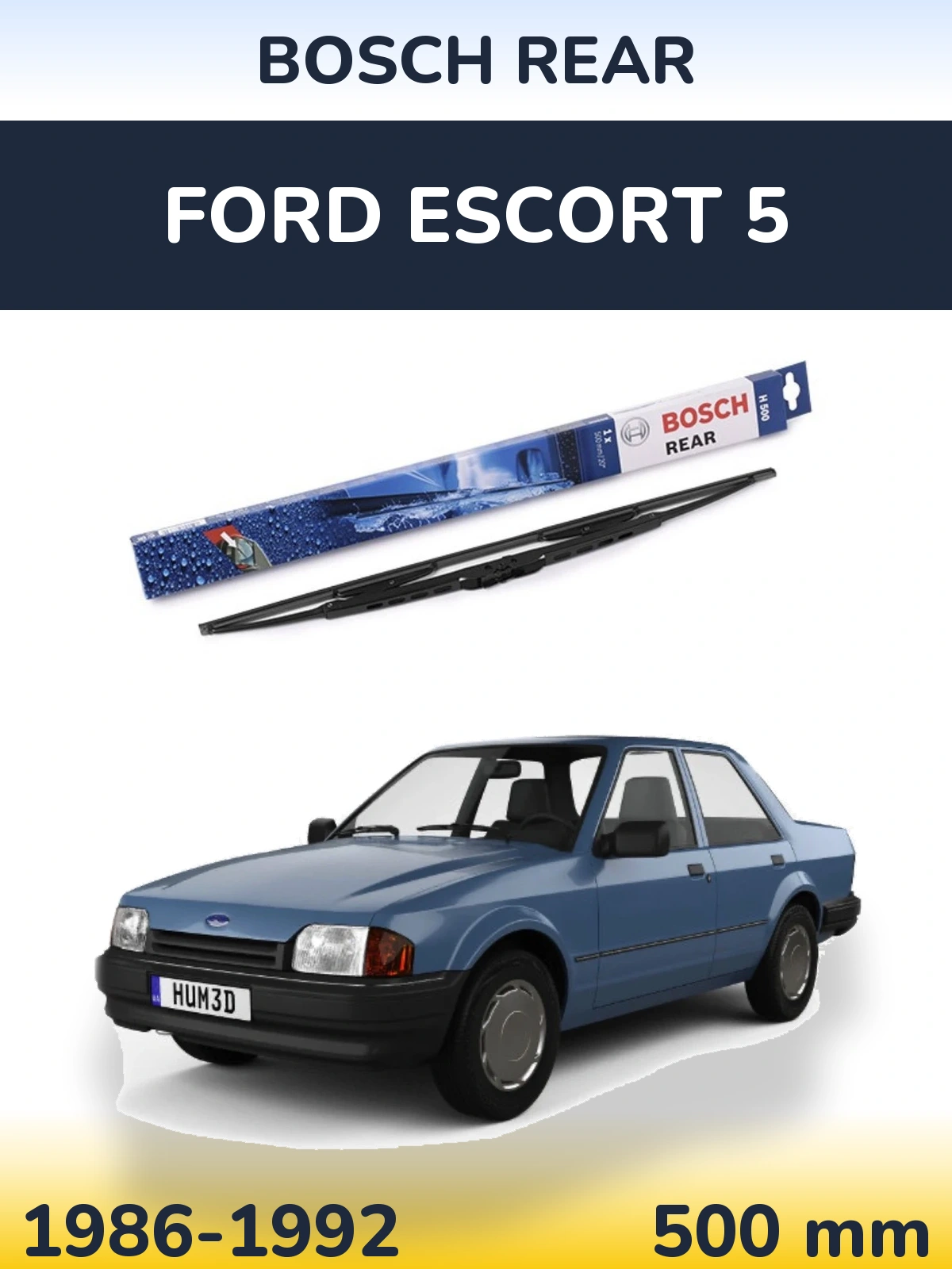 Задня щітка BOSCH Rear 500 мм для Ford Escort 5 1986-1992