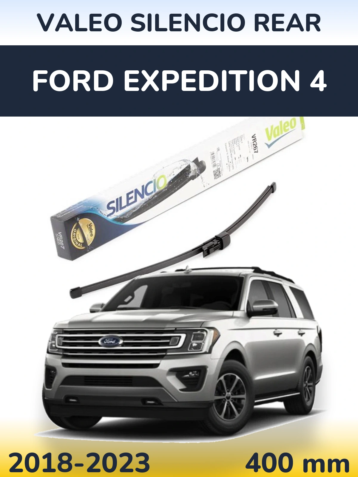 Rear wiper blade Valeo Silencio Rear 400 mm for Ford Expedition 4 2018-2023