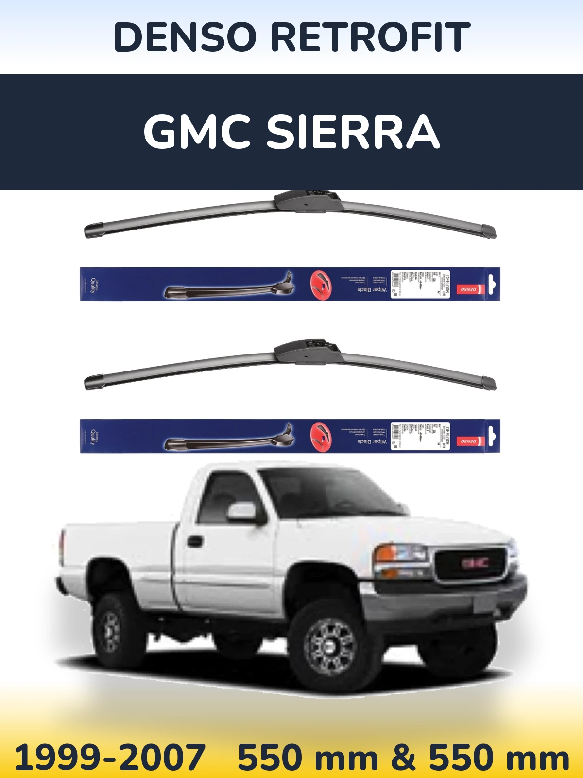 Комплект передніх щіток Denso Retrofit 550 & 550 мм для GMC Sierra 1999-2007