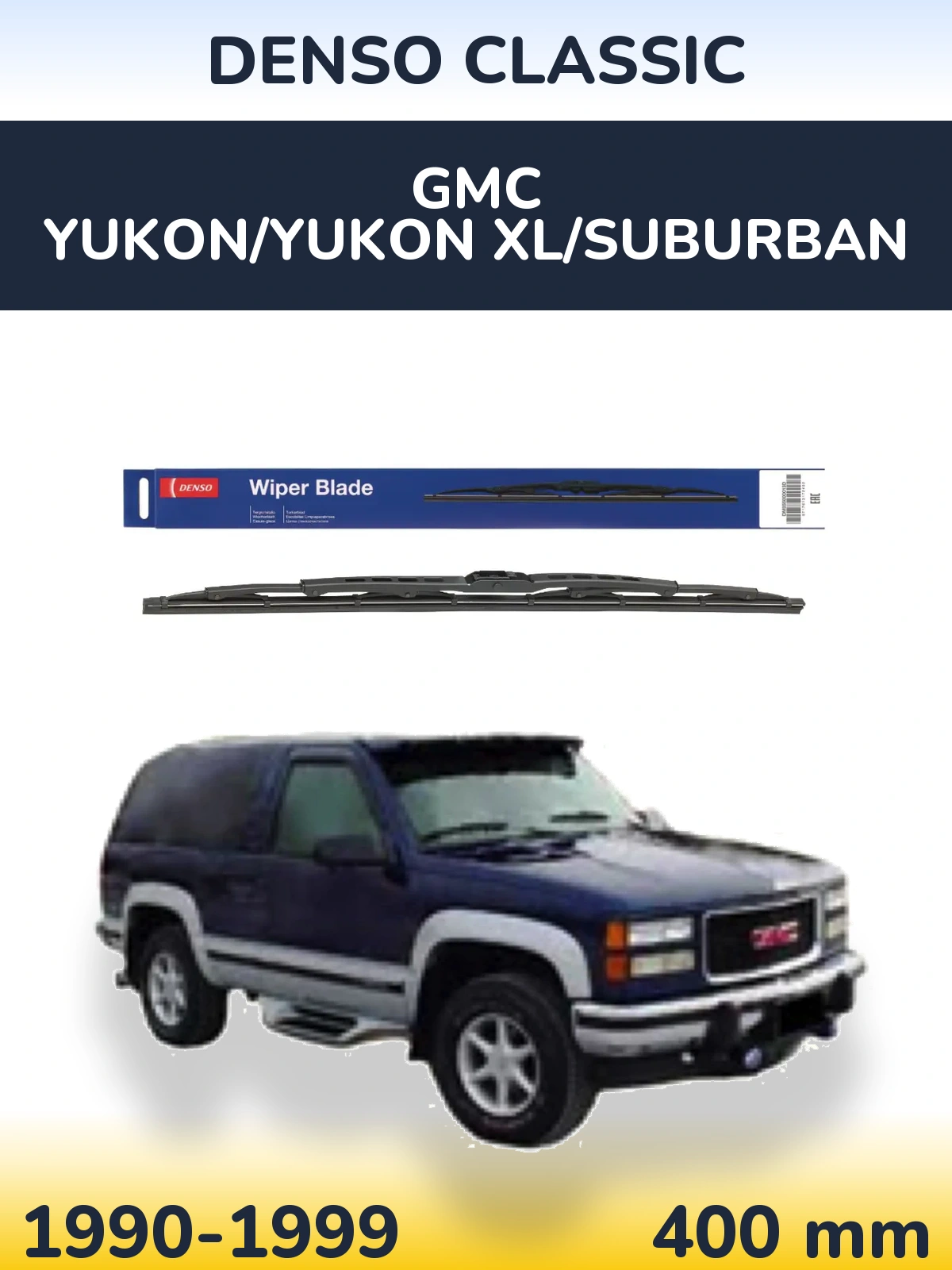 Rear wiper blade Denso Classic 400 mm for GMC Yukon/Yukon XL/Suburban 1990-1999