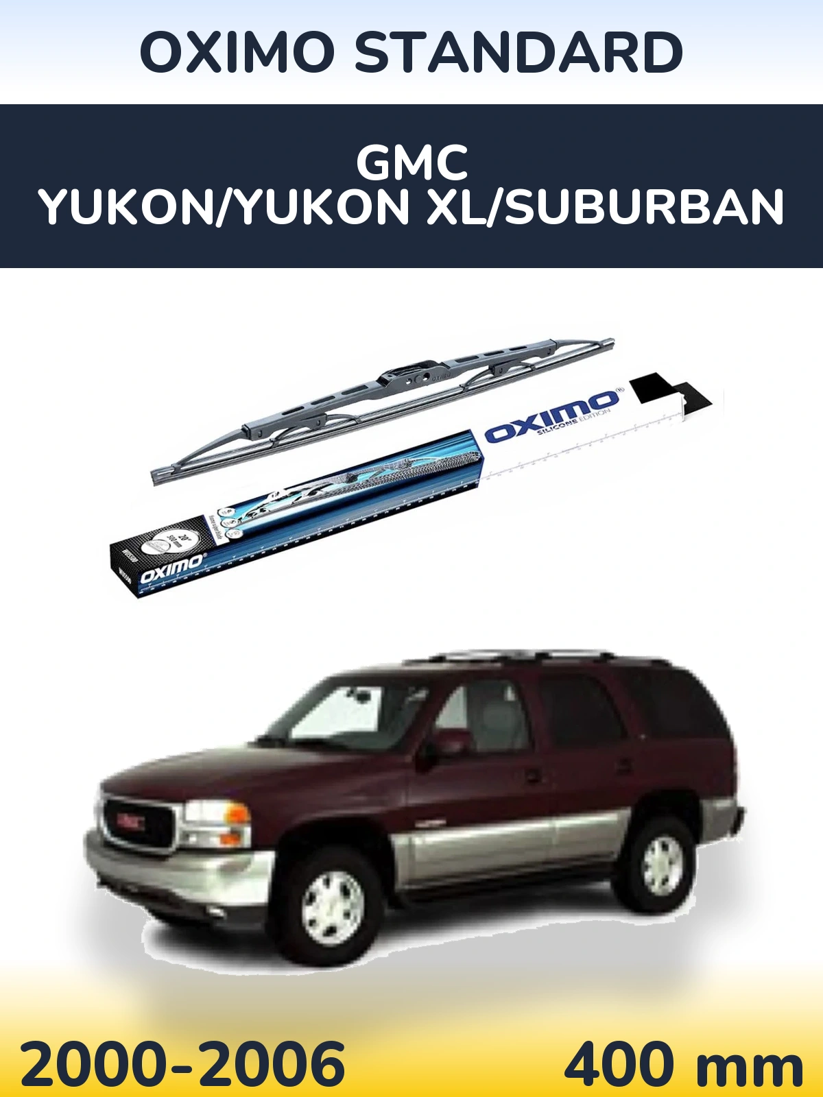 Rear wiper blade Oximo Standard 400 mm for GMC Yukon/Yukon XL/Suburban 2000-2006