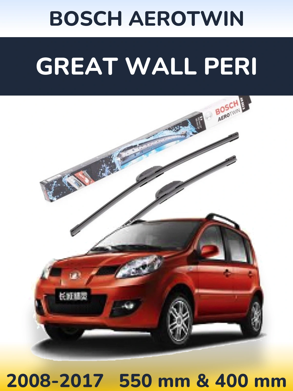 Комплект передних дворников BOSCH AeroTwin 550 & 400 мм для Great Wall Peri 2008-2017