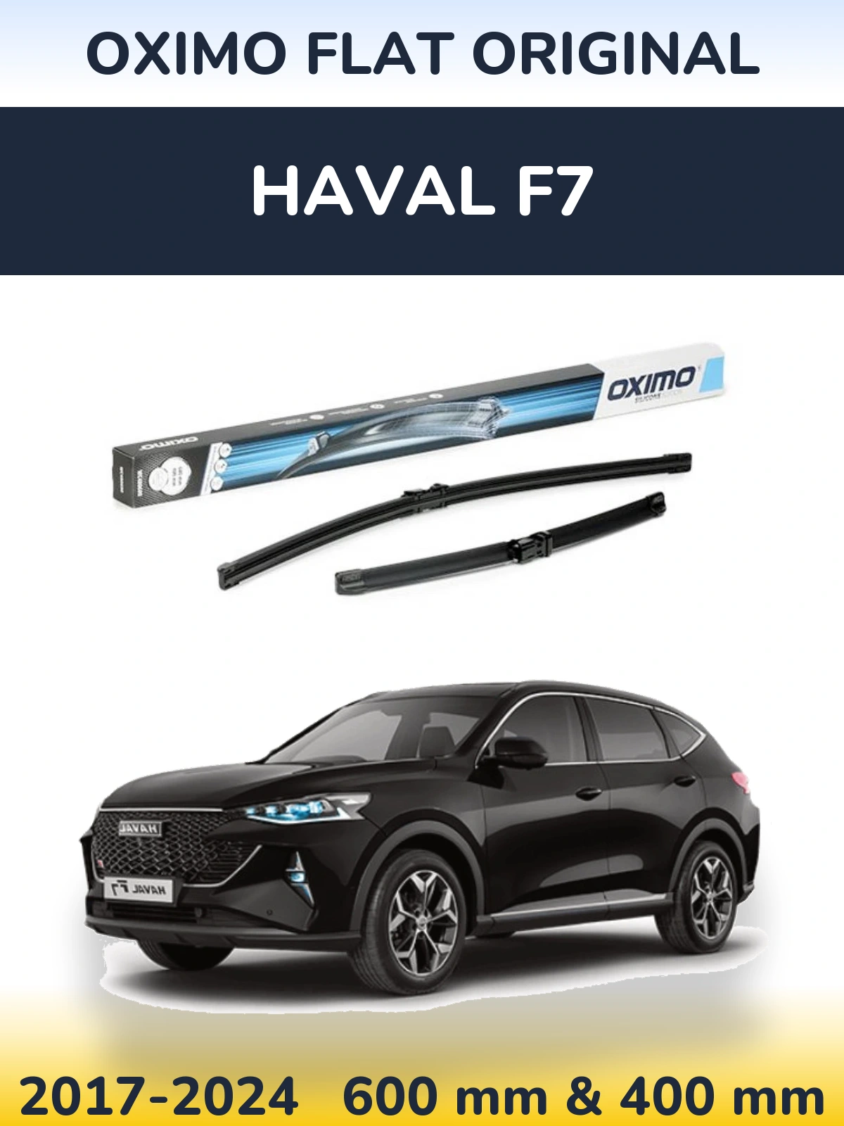 Front wiper blade set Oximo Flat Original 600 & 400 mm for Haval F7 2017-2024