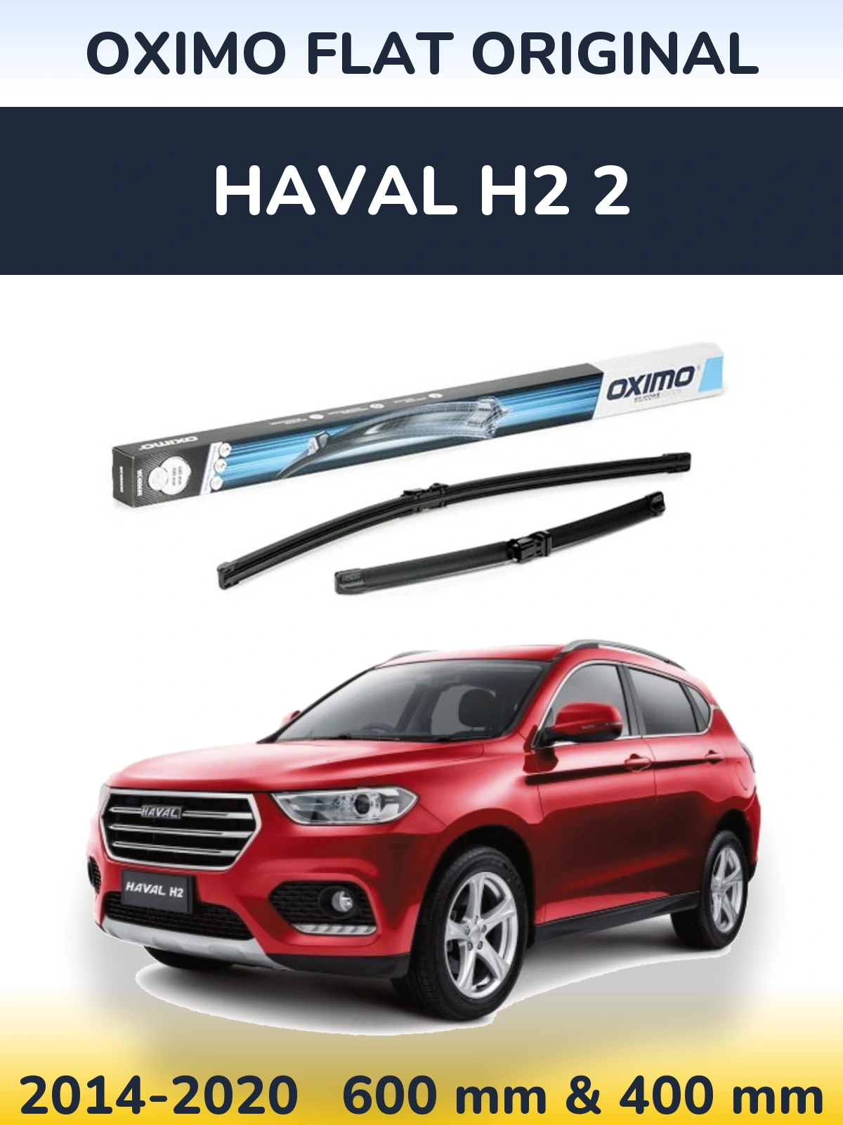 Front wiper blade set Oximo Flat Original 600 & 400 mm for Haval H2 2 2014-2020