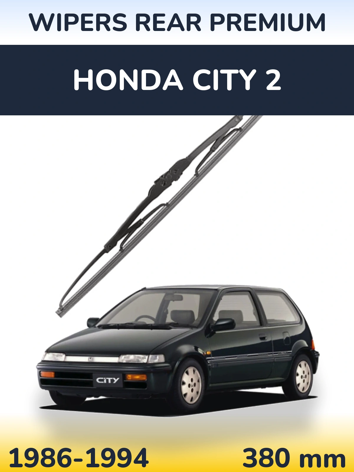 Rear wiper blade WIPERS REAR PREMIUM 380 mm for Honda City 2 1986-1994