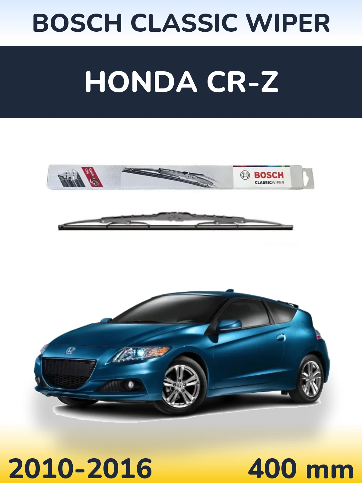 Rear wiper blade BOSCH Classic Wiper 400 mm for Honda CR-Z 2010-2016
