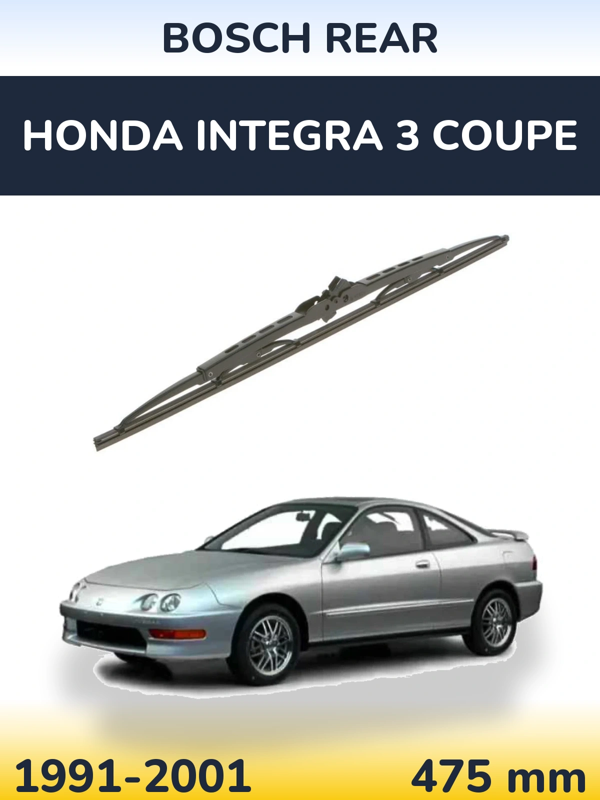 Rear wiper blade BOSCH Rear 475 mm for Honda Integra 3 coupe 1991-2001