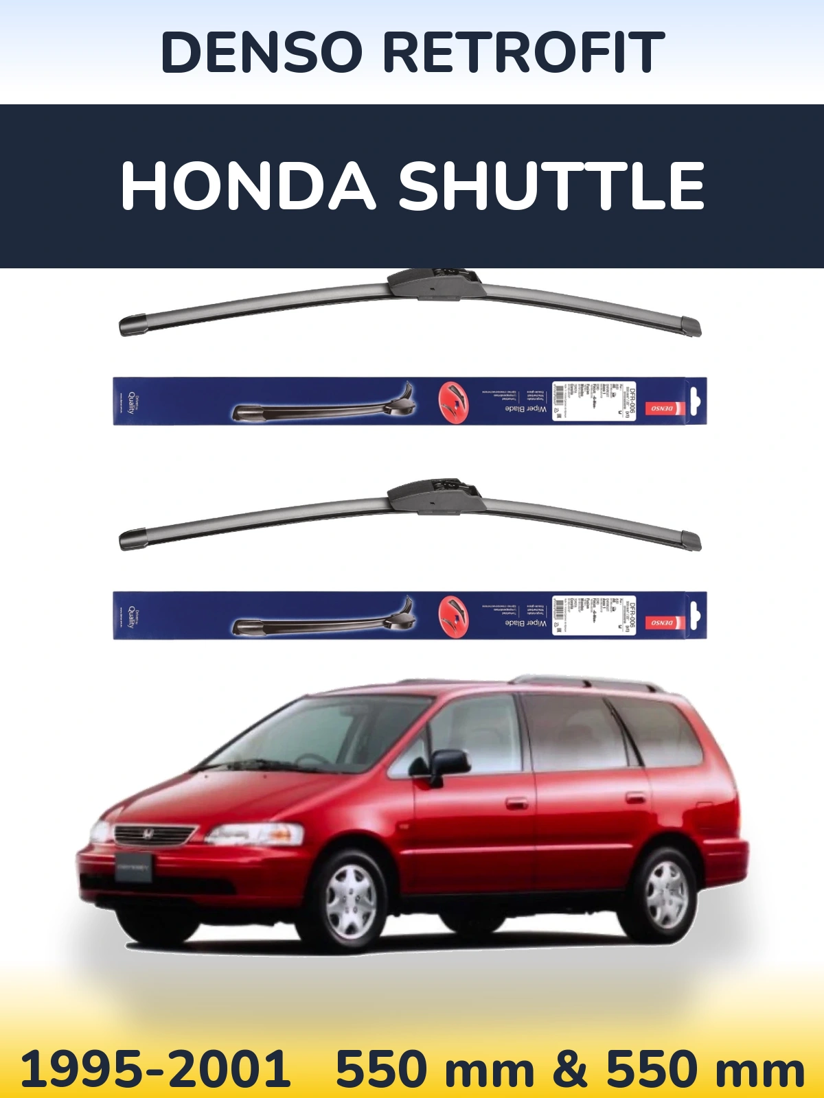 Комплект передних дворников Denso Retrofit 550 & 550 мм для Honda Shuttle 1995-2001
