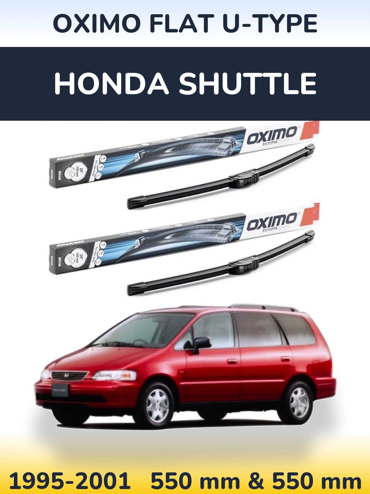 Комплект передних дворников Oximo Flat U-type 550 & 550 мм для Honda Shuttle 1995-2001