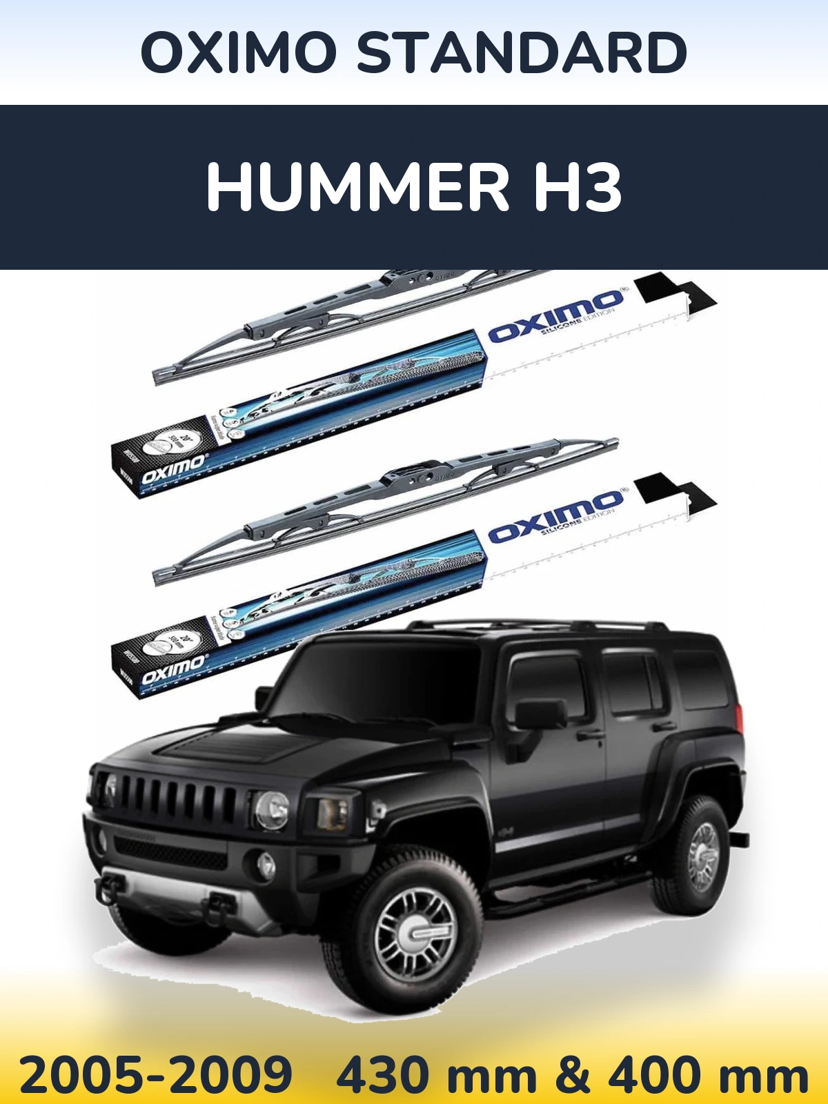 Front wiper blade set Oximo Standard 425 & 400 mm for Hummer H3 2005-2009